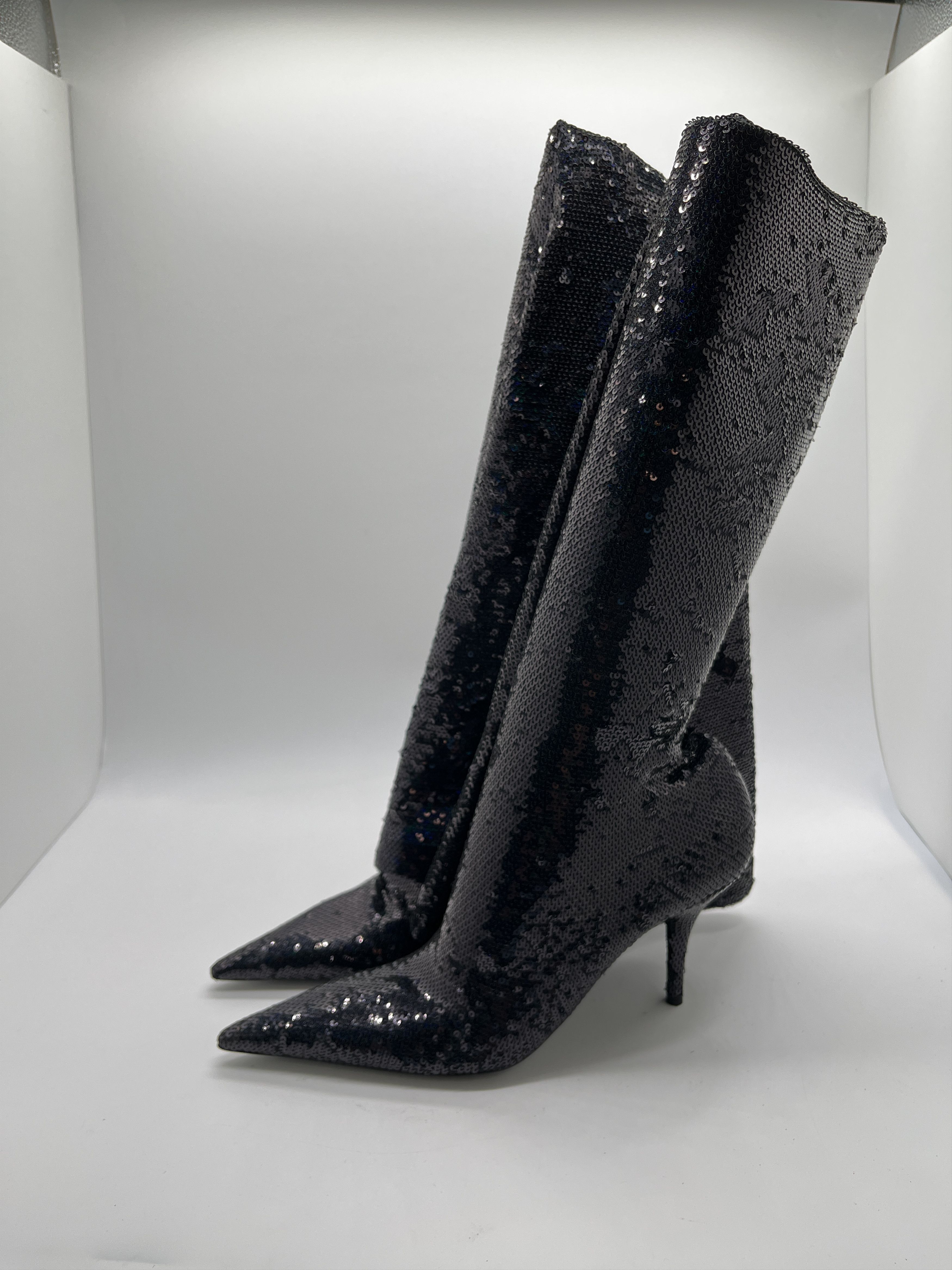 Balenciaga Sequin Knife Heel Boots Grailed