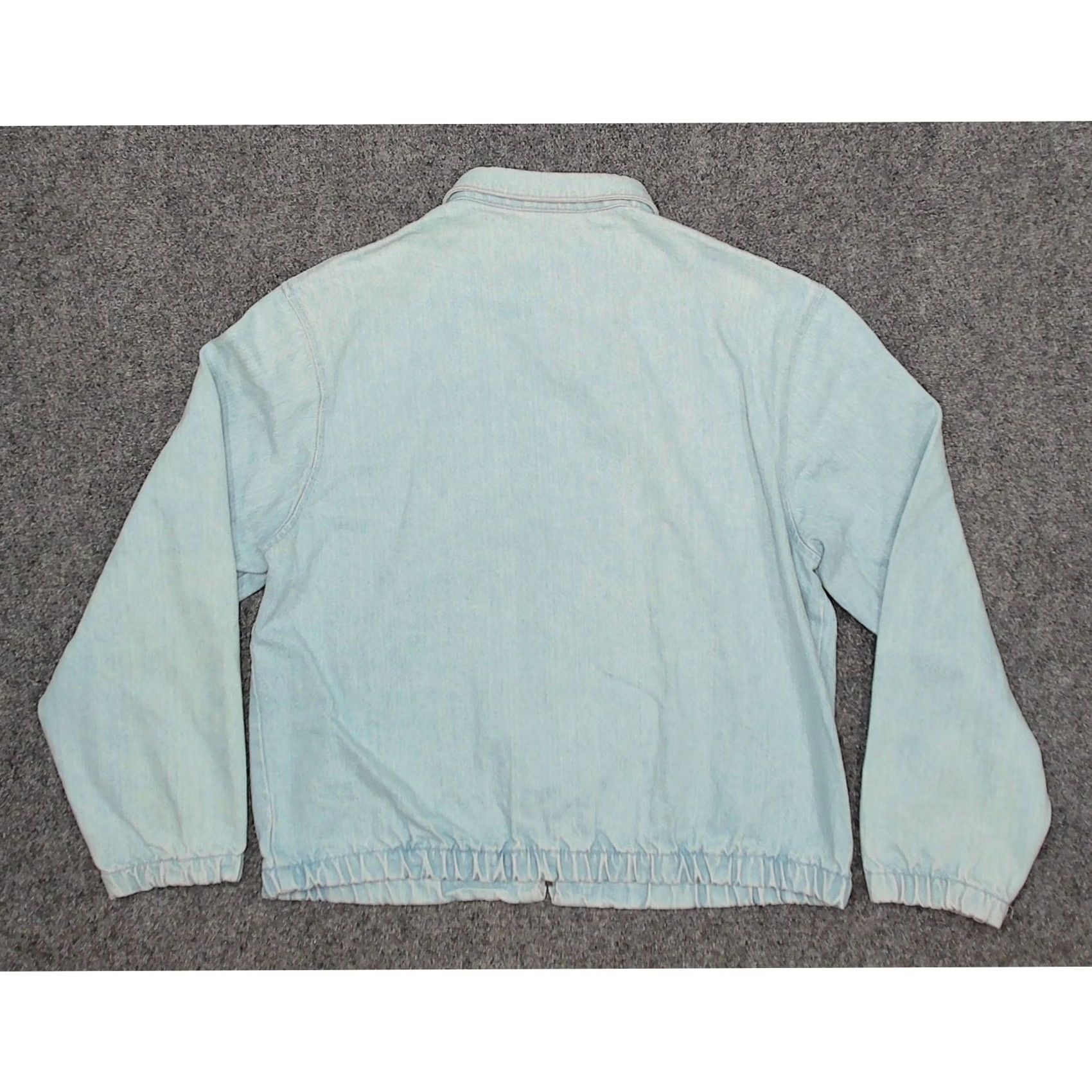 Denime VINTAGE 90s Denim Bomber Jacket Lightwash Zip Cropped L XL Men Mens Short Boxy Ideal Zipper Blank Blue Size US L / EU 52-54 / 3 - 4 Thumbnail