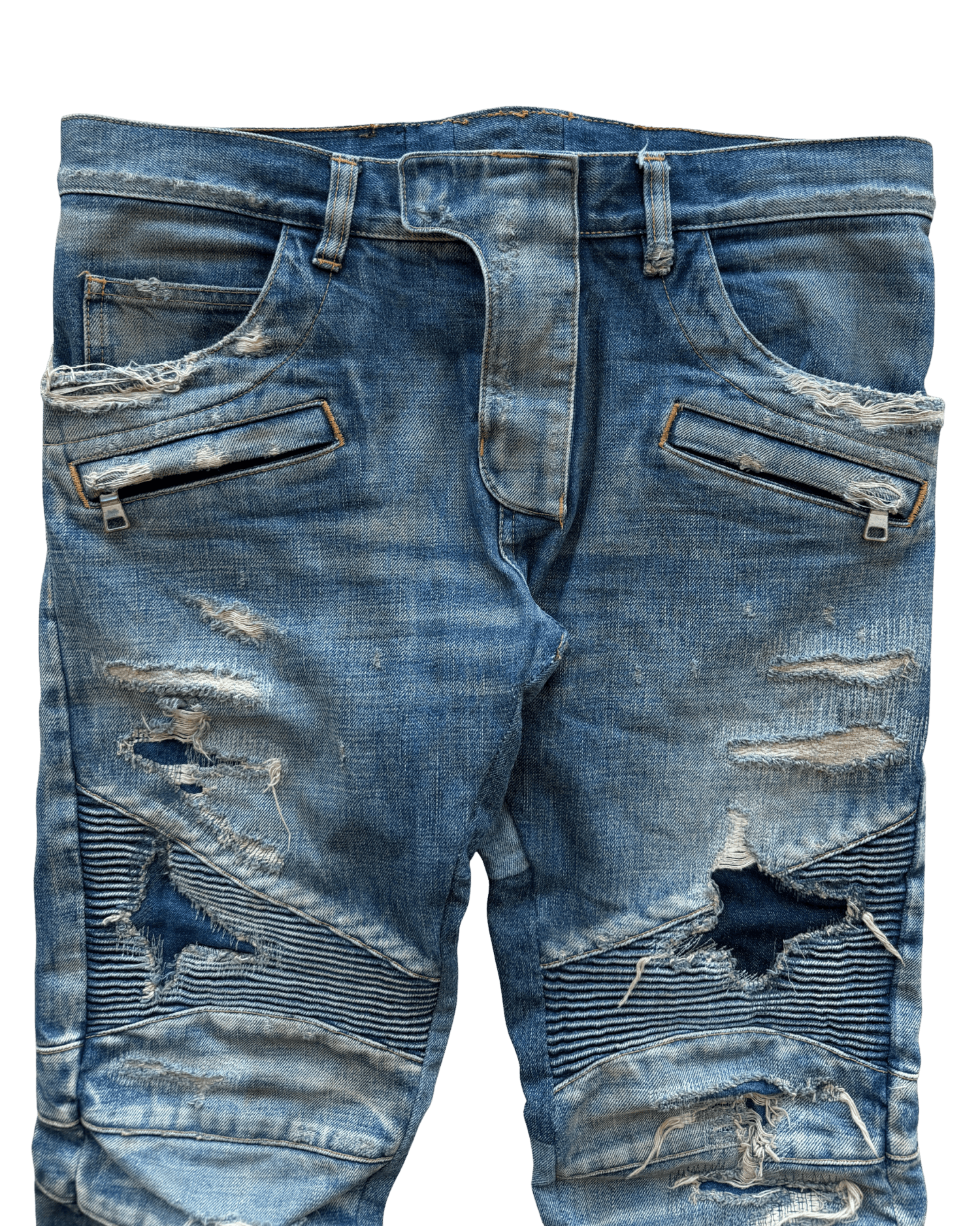 Balmain Balmain FW13 Destroyed Moto Biker Jeans Size US 32 / EU 48 - 4 Thumbnail