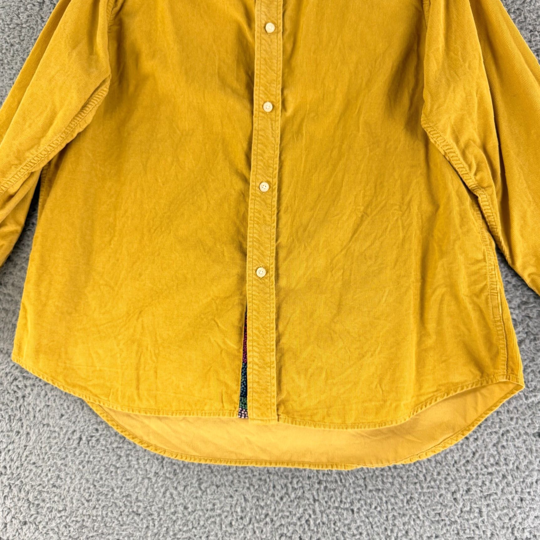 Robert Graham Robert Graham Button-Up Shirt Men Medium Yellow Corduroy Long Sleeve 100% Cotton Size US M / EU 48-50 / 2 - 4 Thumbnail