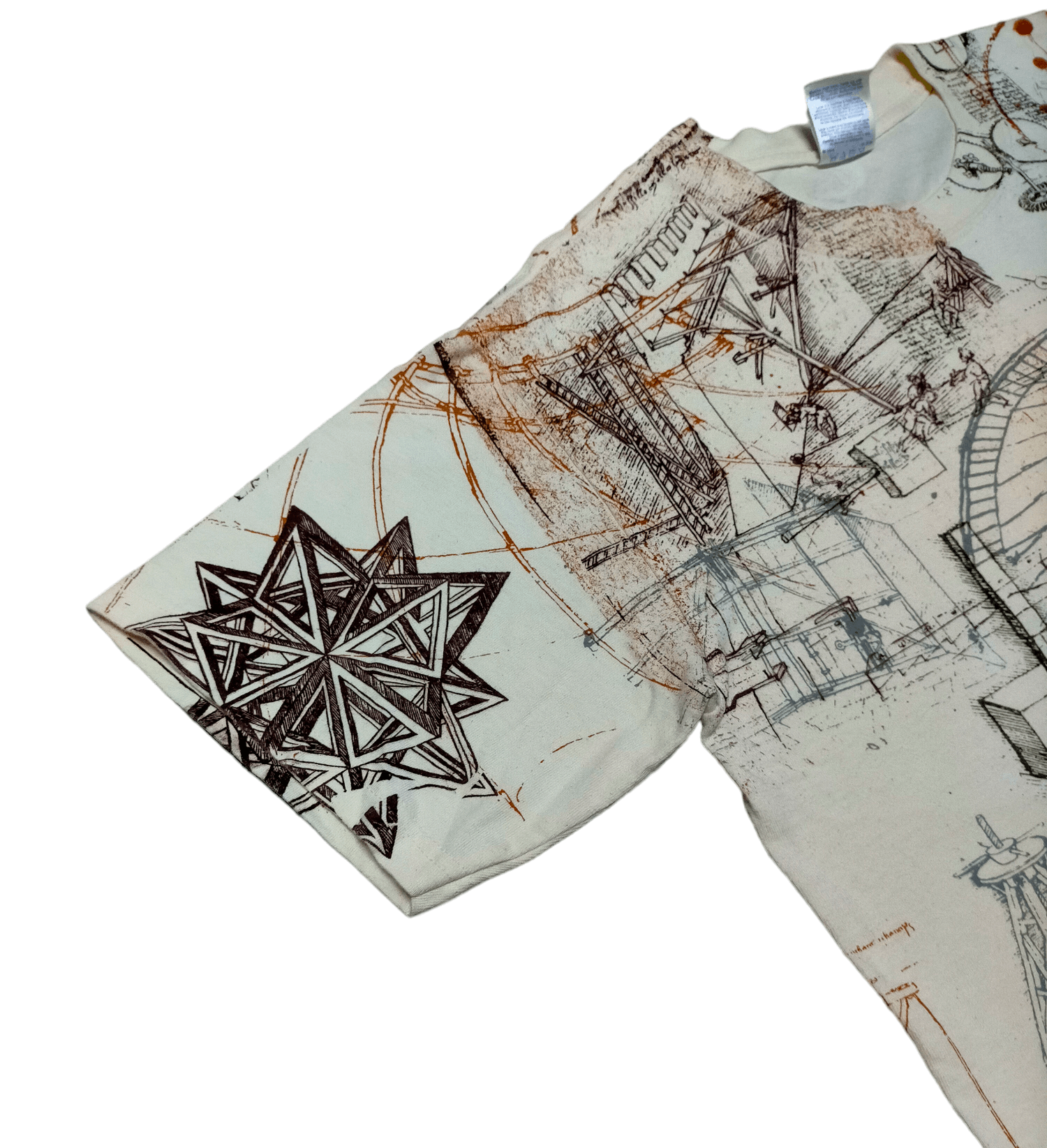 Vintage Leonardo Da Vinci All Over Print Wilwood Art tee Size US M / EU 48-50 / 2 - 4 Thumbnail