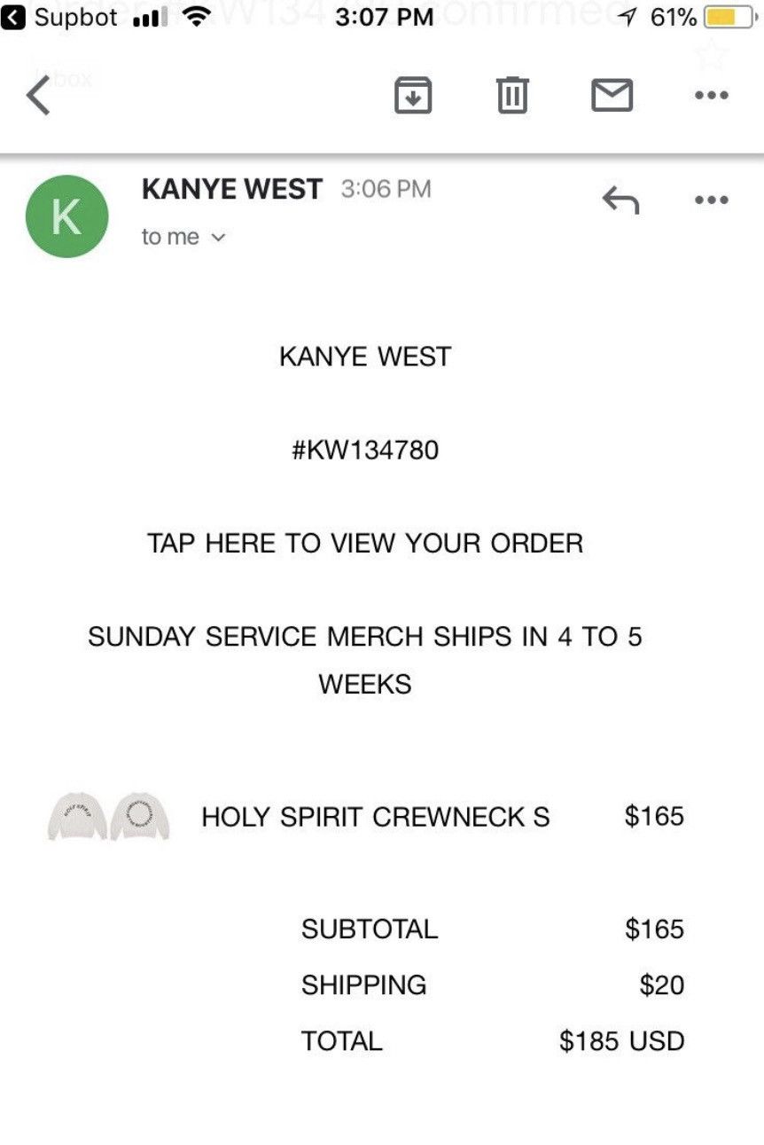 Cactus Plant Flea Market × Kanye West CPFM Sunday Service “Holy Spirit” Crewneck Size US S / EU 44-46 / 1 - 6 Thumbnail