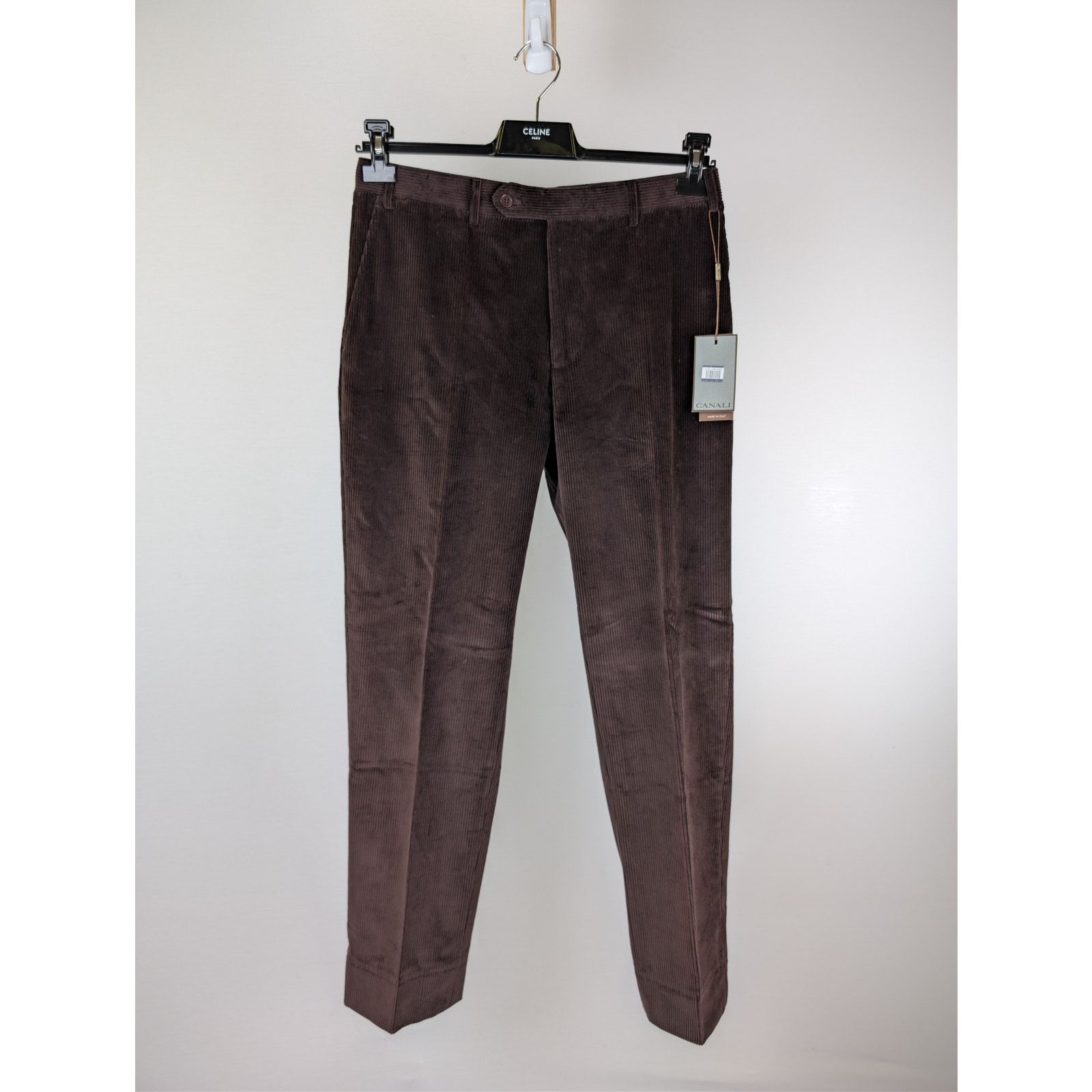 Canali o1rshd1 CC20 Corduroy Stretch Cotton Pants in Chocolate Size US 32 / EU 48 - 1 Thumbnail