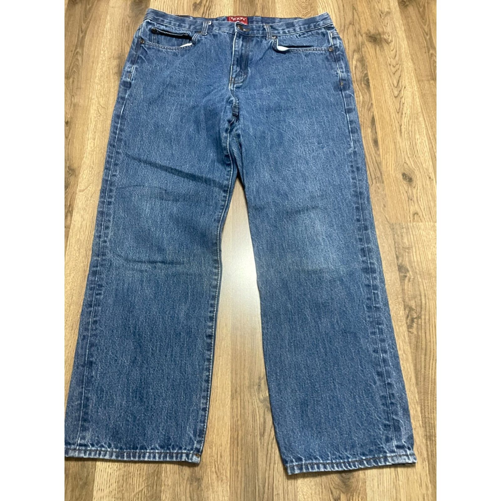 Chaps CHAPS Jeans Men's 36x30 Blue Denim Straight Leg 5-Pockets Dark Wash Regular Inseam 30 in Jeans Mens Size US 36 / EU 52 - 2 Thumbnail