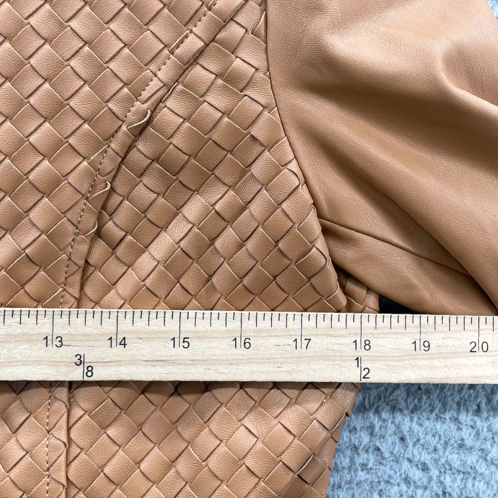 Vintage VINTAGE Colleen Lopez Woven Faux Leather Jacket Women Small Y2k 70s Moto Chic Office 90s Size S / US 4 / IT 40 - 4 Thumbnail