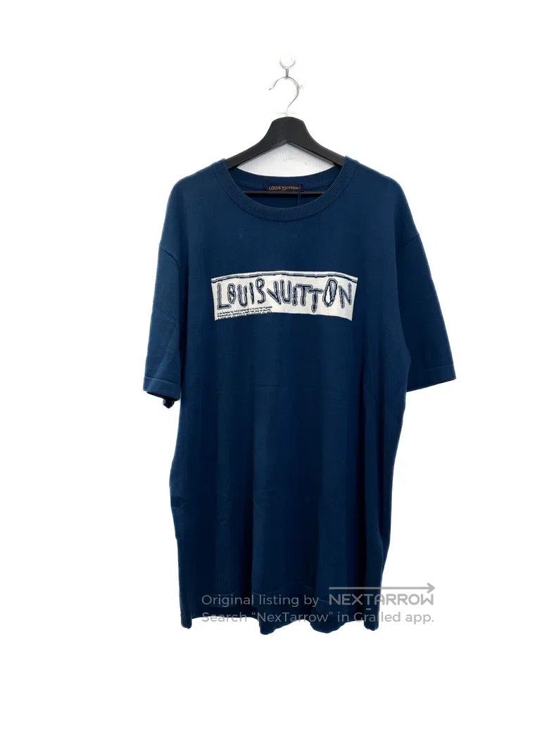 Louis Vuitton Louis Vuitton size 4l Blue knit logo short sleeves Size US M / EU 48-50 / 2 - 1 Thumbnail