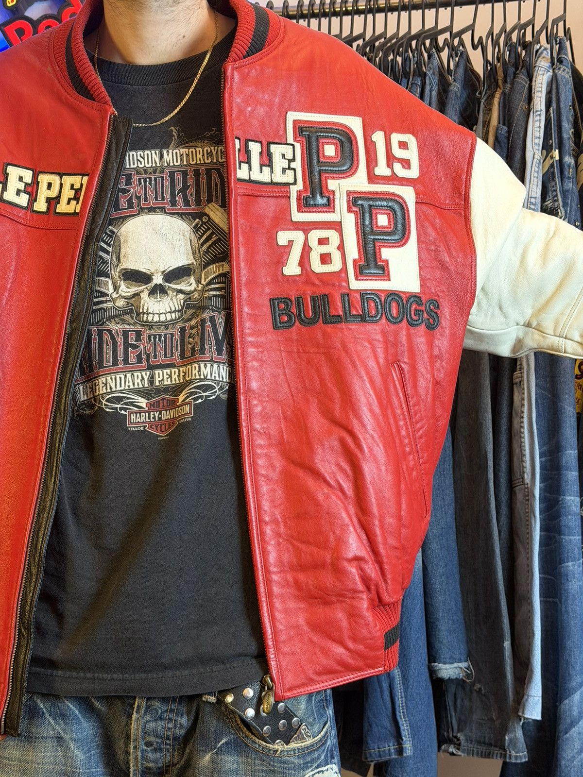 Pelle Pelle Vintage Pelle Pelle 1978 Bulldog leather varsity jacket Size US XL / EU 56 / 4 - 2 Thumbnail