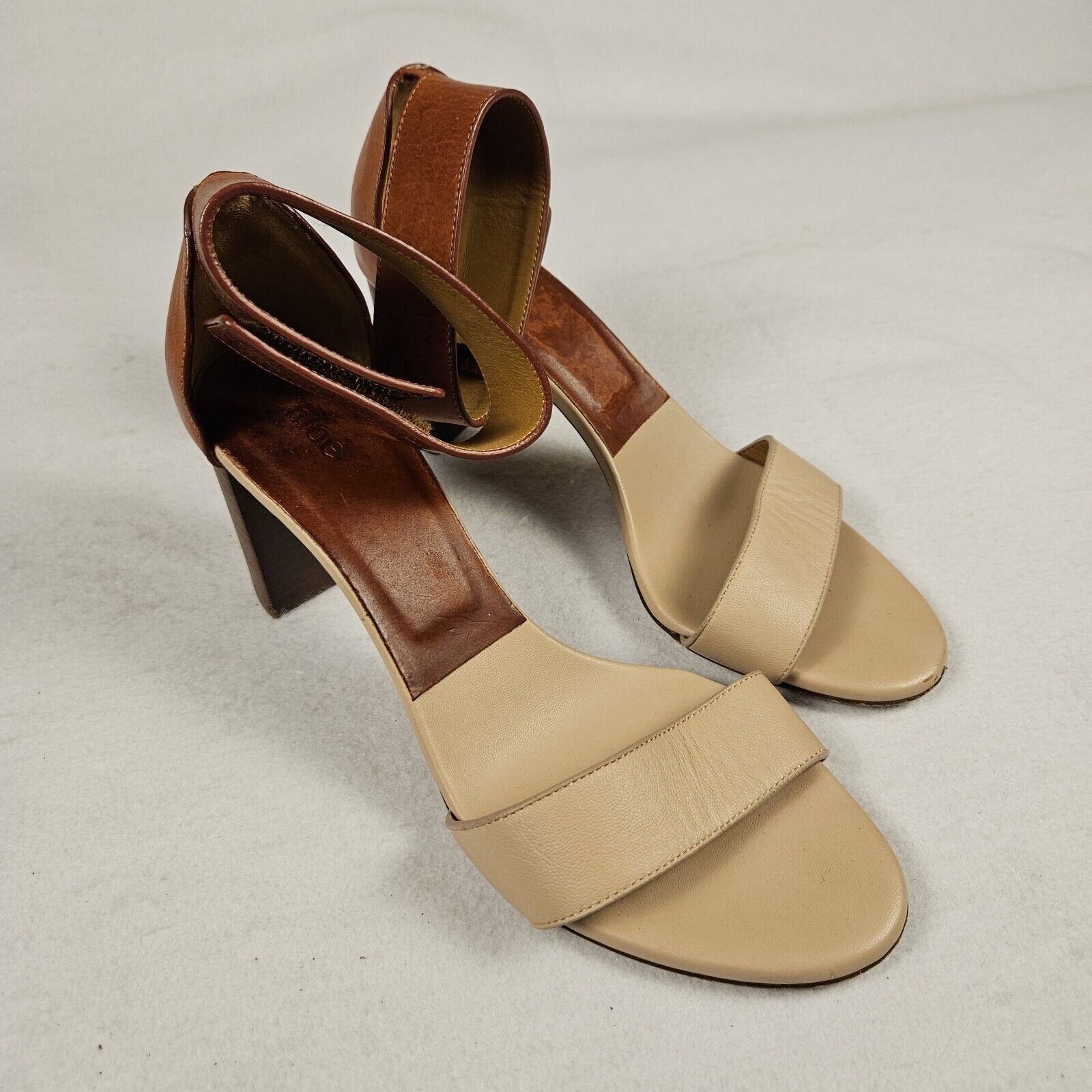 Chloe Chloe Gala Sandals Block Heels Open Toe Ankle Strap Leather Size US 6.5 / IT 36.5 - 3 Thumbnail