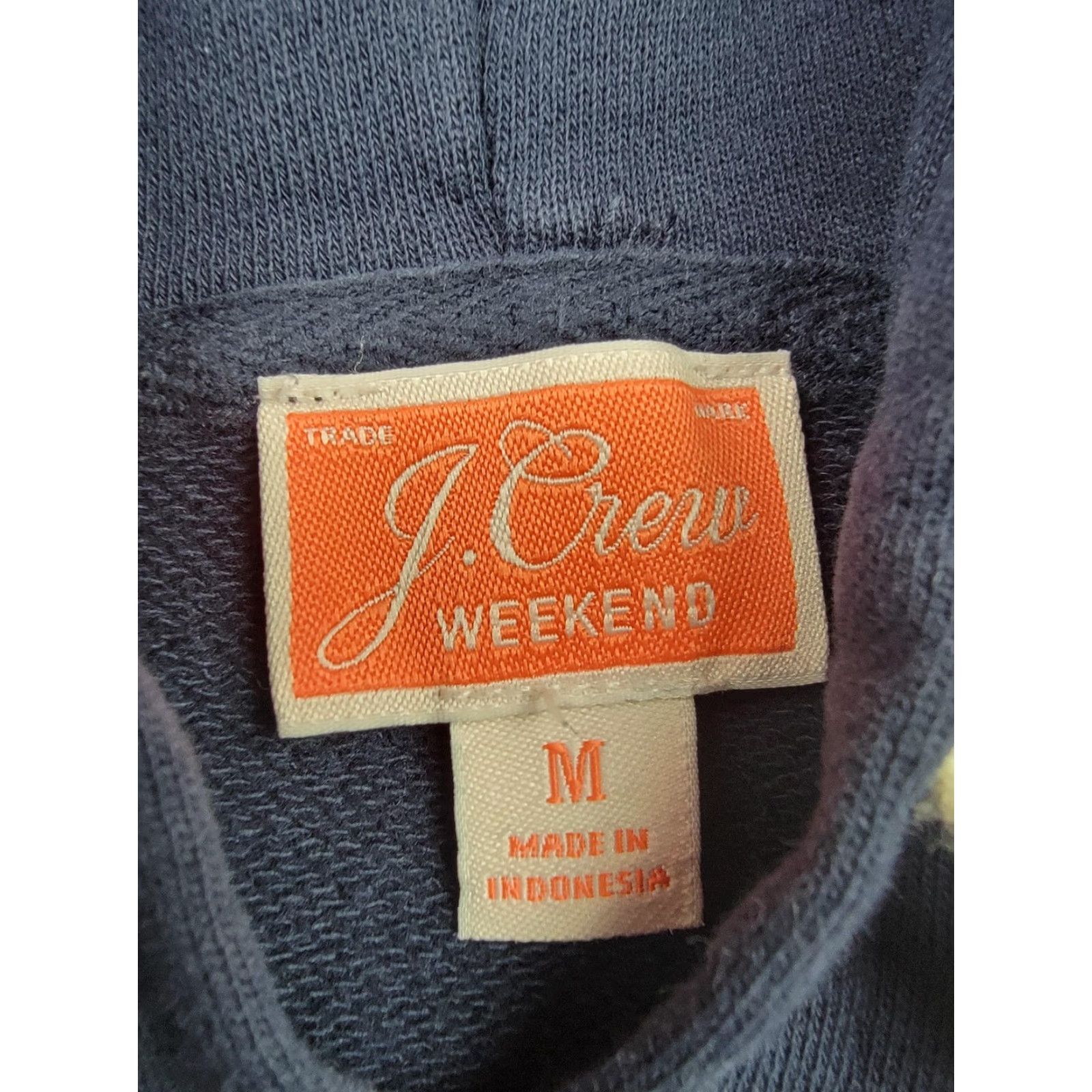 J.Crew J.CREW Hoodie Womens Medium Weekend Rainbow Stripe Pullover Pocket Cotton Blue Size M / US 6-8 / IT 42-44 - 2 Thumbnail