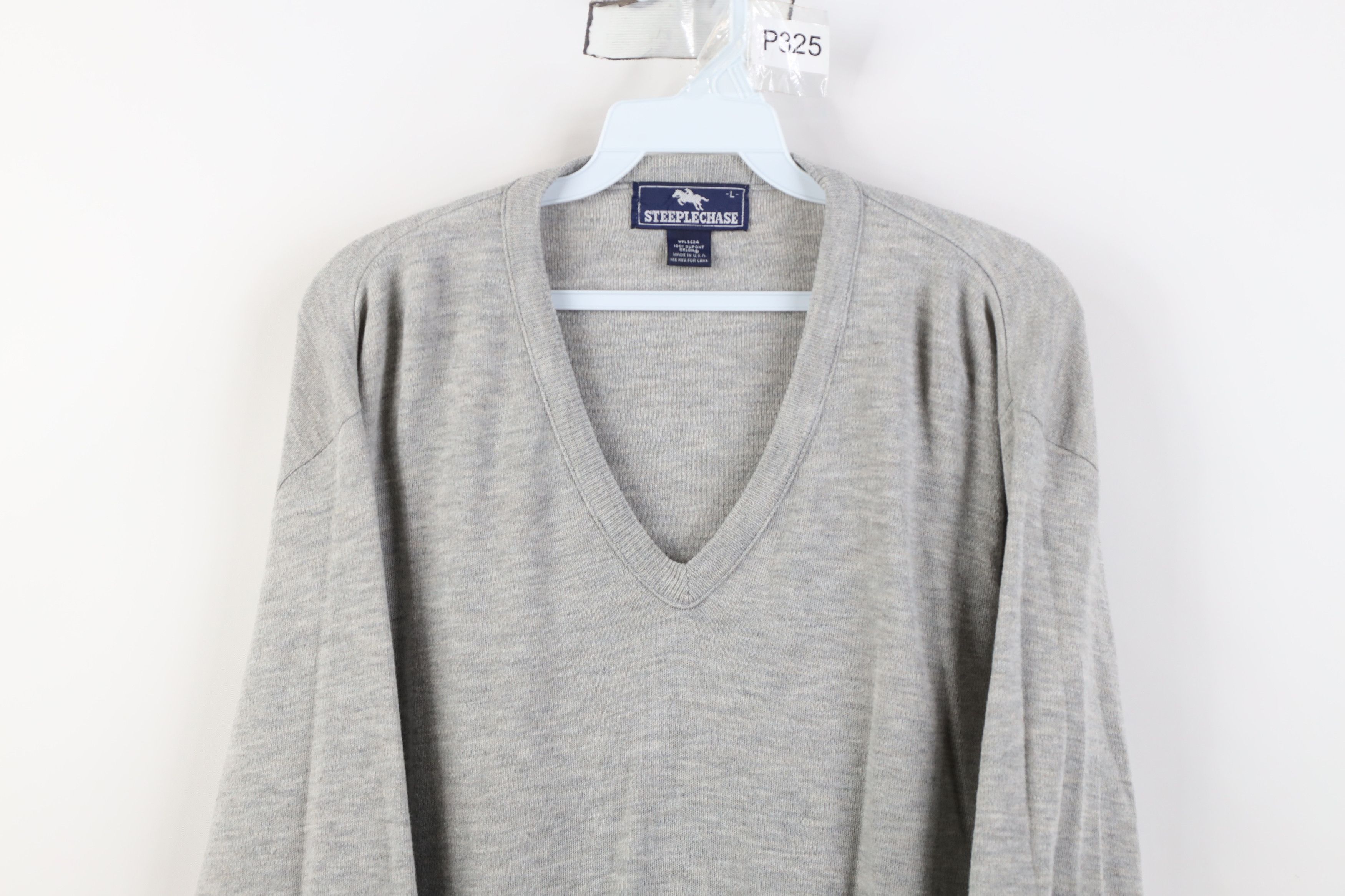 Vintage Vintage 70s Streetwear Knit V-Neck Sweater Heather Gray USA Size US L / EU 52-54 / 3 - 2 Thumbnail