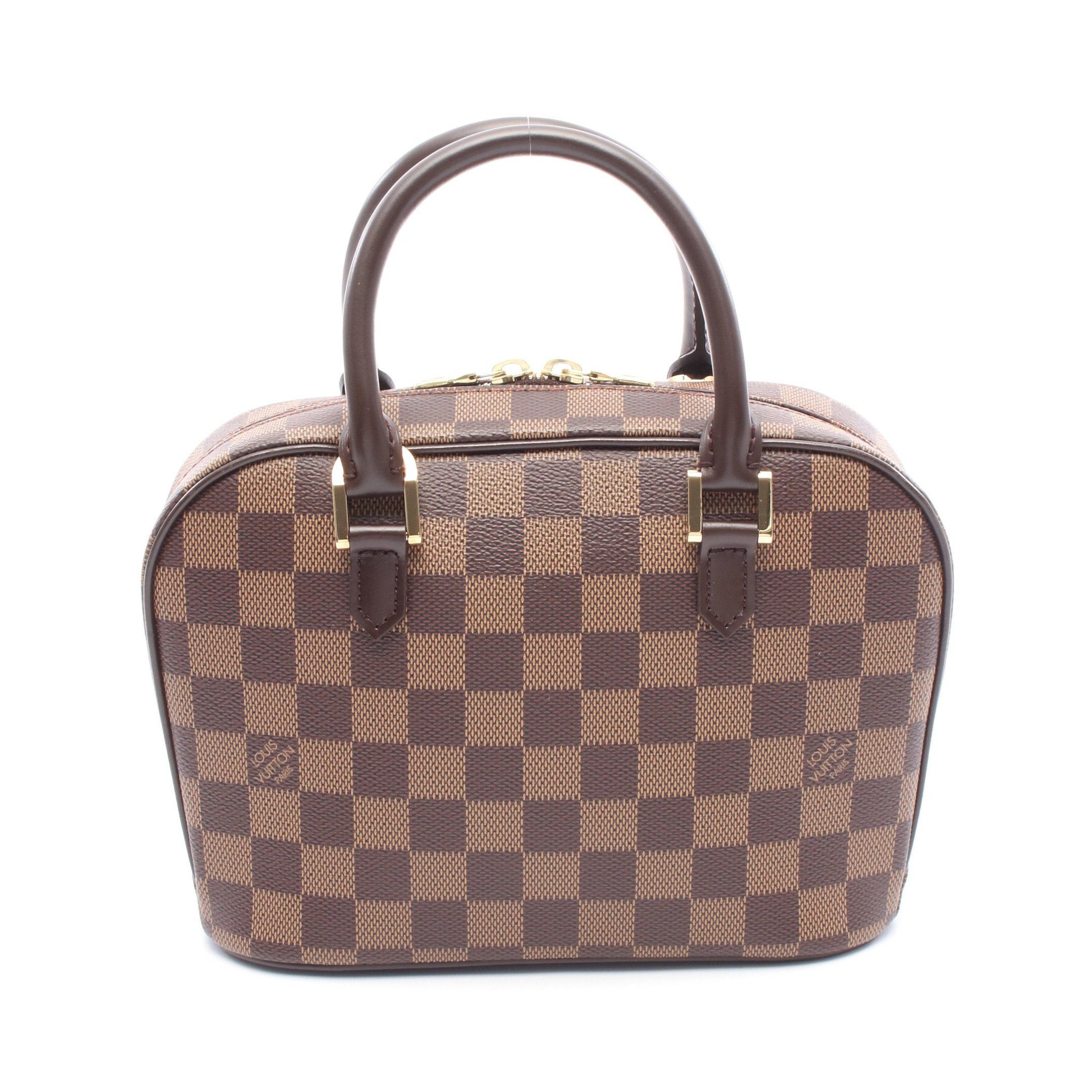 Louis Vuitton Saria Mini Damier Ebene Handbag Leather Brown