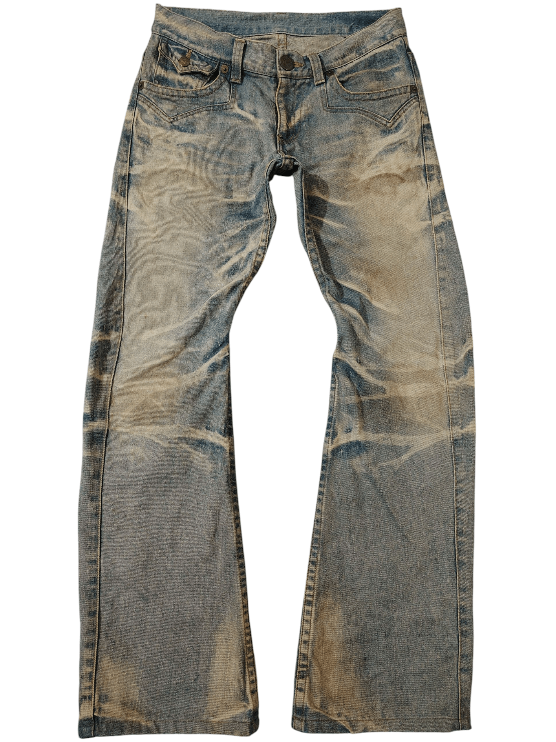 Japanese Brand Rattle Trap Japanese Distressed Denim Flared Jeans Size US 31 - 1 Thumbnail