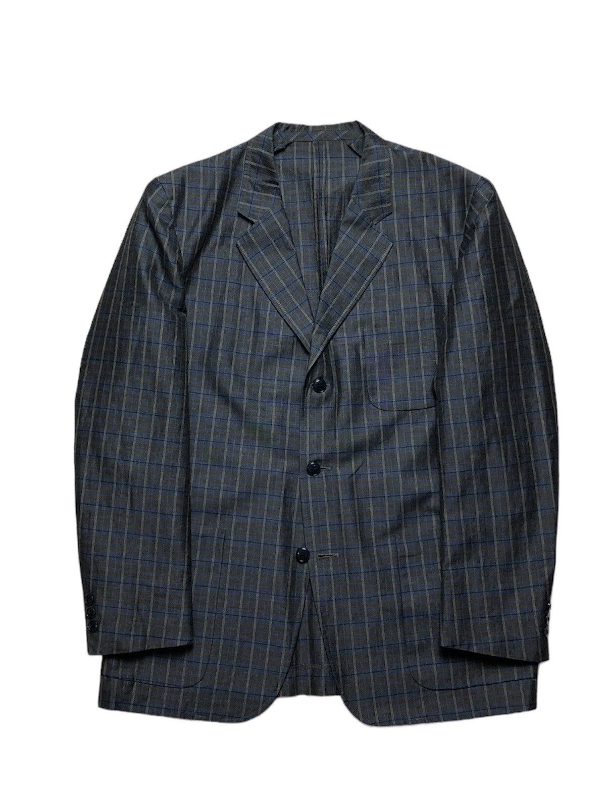 Vintage Lanvin vintage unlined checkered linen/cotton blazer Size 50R - 1 Thumbnail