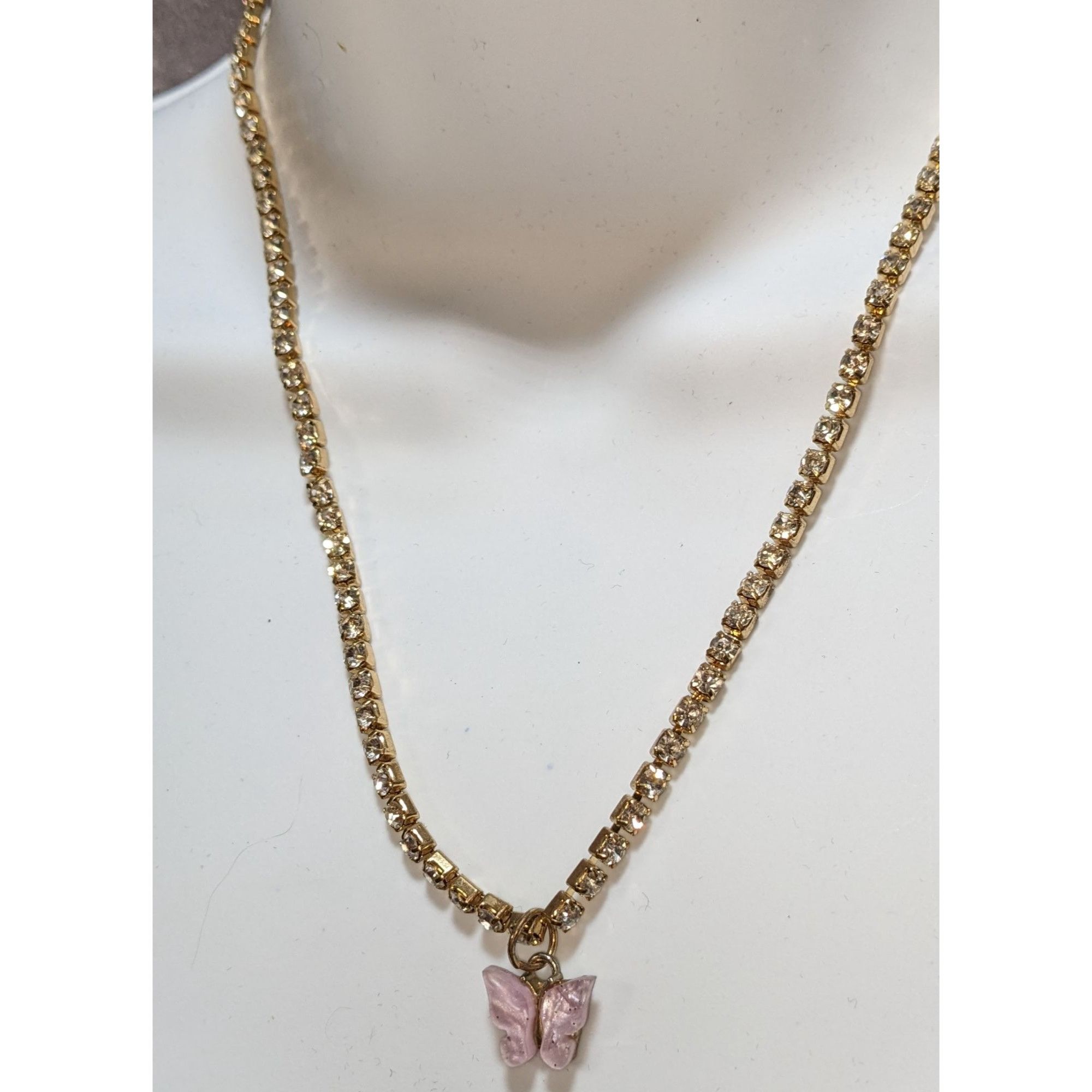 Other Coquette Fairycore Rhinestone Butterfly Pendant Necklace Size ONE SIZE - 3 Thumbnail