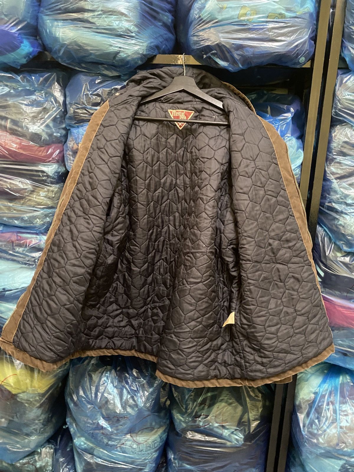 Japanese Brand Vintage Meltin’ Pot Brown Quilted Hooded Work Jacket Size US L / EU 52-54 / 3 - 10 Thumbnail