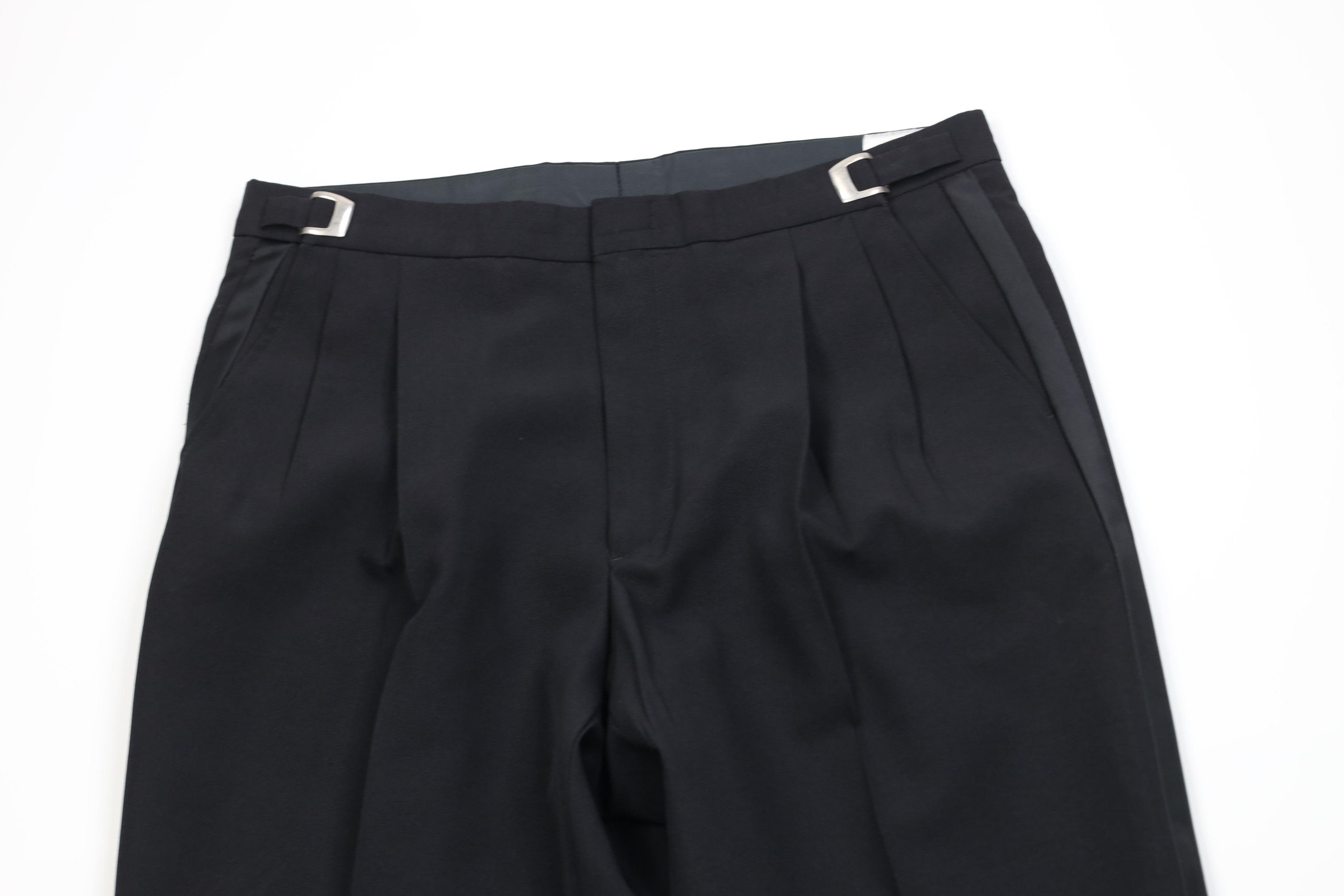Vintage Vintage 90s Streetwear Buckle Waist Prom Tuxedo Pants Black Size US 36 / EU 52 - 2 Thumbnail