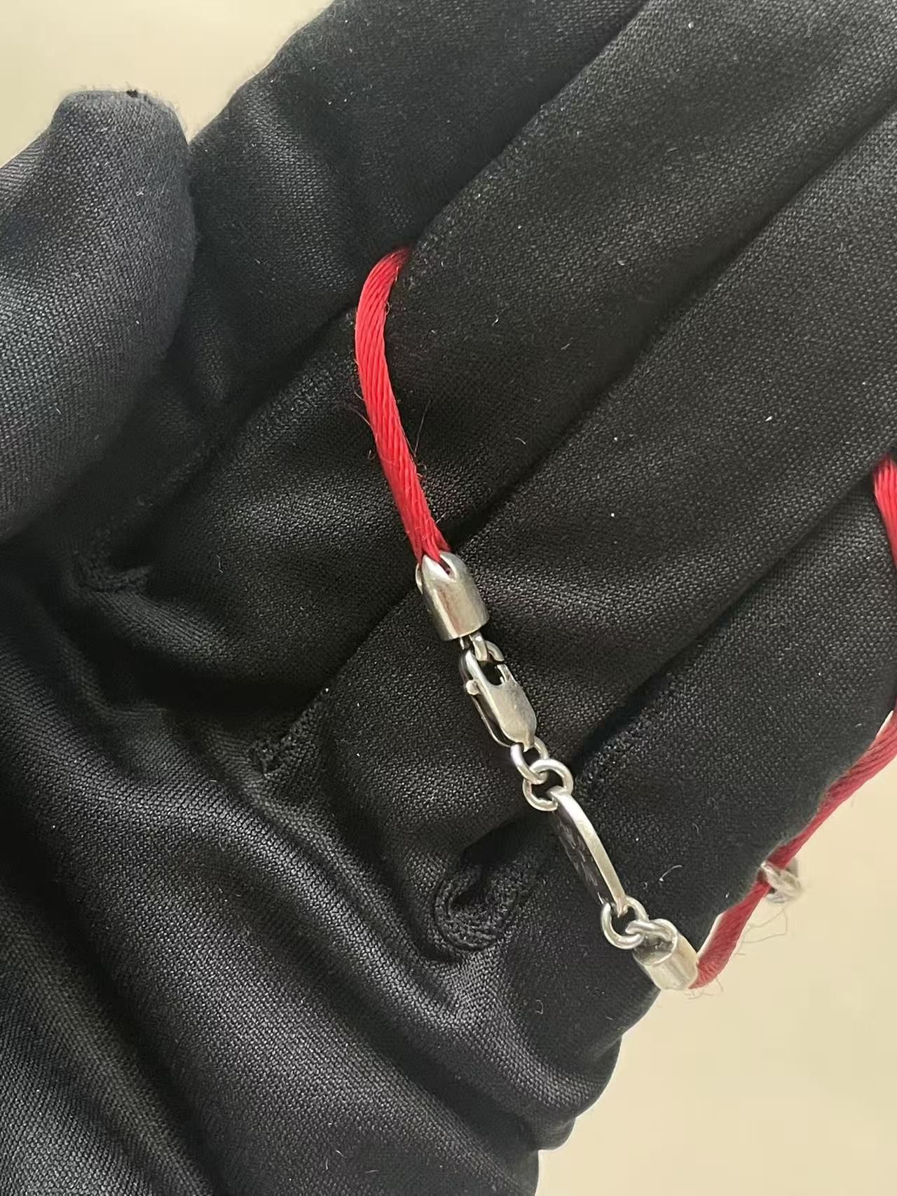 Chrome Hearts Chrome Hearts Silver Heart Vine Pendant Red String Bracelet Size ONE SIZE - 11 Thumbnail