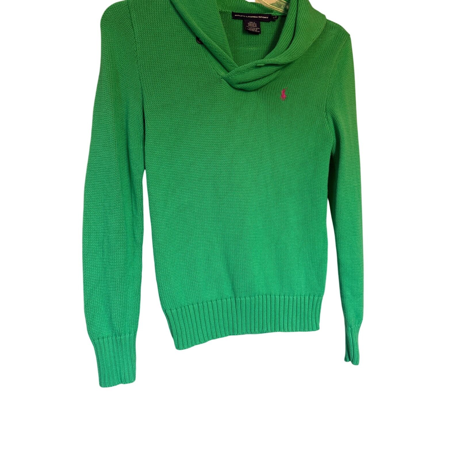 Ralph Lauren Ralph Lauren Sport Women Shawl Collar Pony Logo Sweater Sz;L Size L / US 10 / IT 46 - 4 Thumbnail