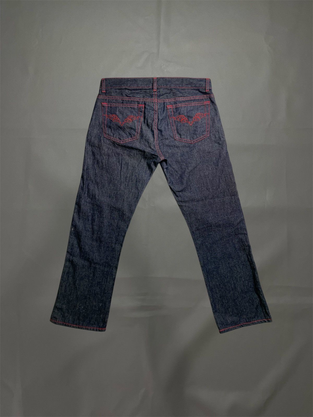 Japanese Brand × Le Grande Bleu (L.G.B.) × Vivienne Tam Vintage Vivienne Tam Dragon embroidered denim pants Size 31" - 2 Thumbnail