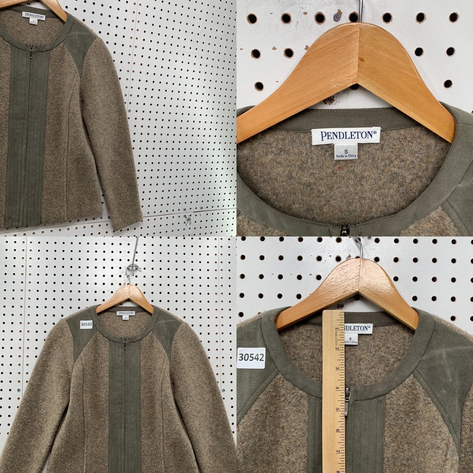 Pendleton Pendleton 100% Lambs Wool Cardigan Sweater Gray Womens Small Full Zip Cardigan Wool Adult Small Gray Pendleton Sleeve Long Sleeve Solid Pattern Womens Size S / US 4 / IT 40 - 8 Thumbnail