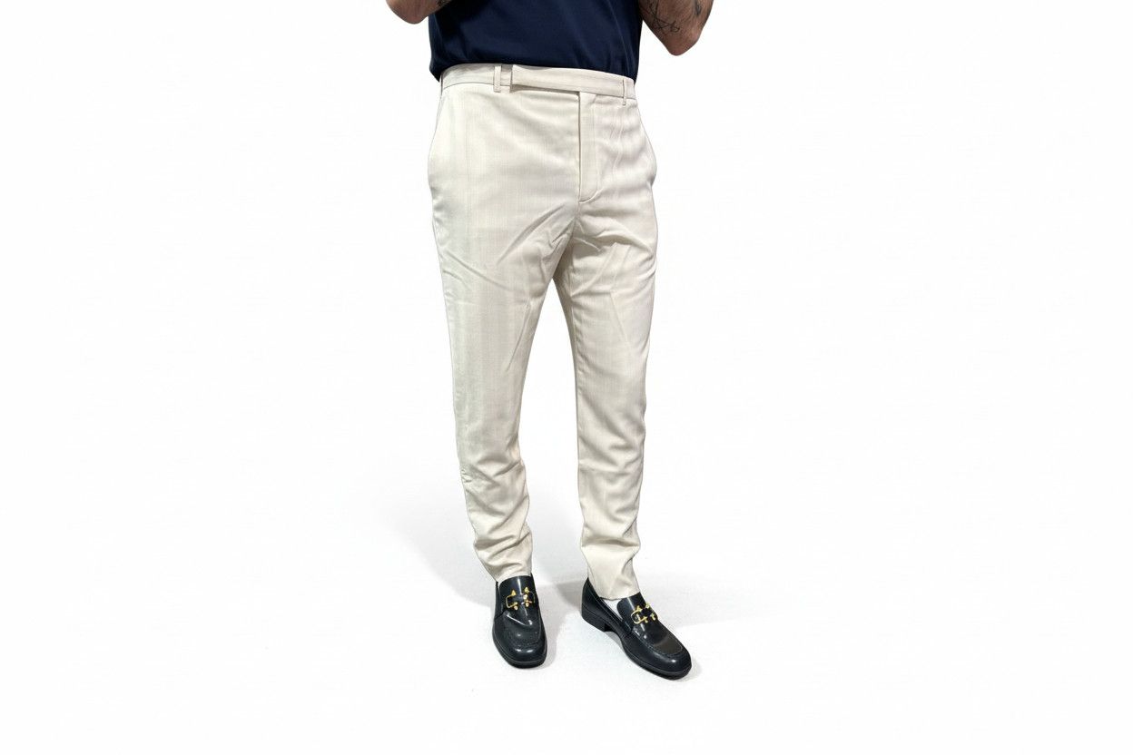 Saint Laurent Paris Craie Satin Stripe Tailored Trousers Size US 34 / EU 50 - 3 Thumbnail