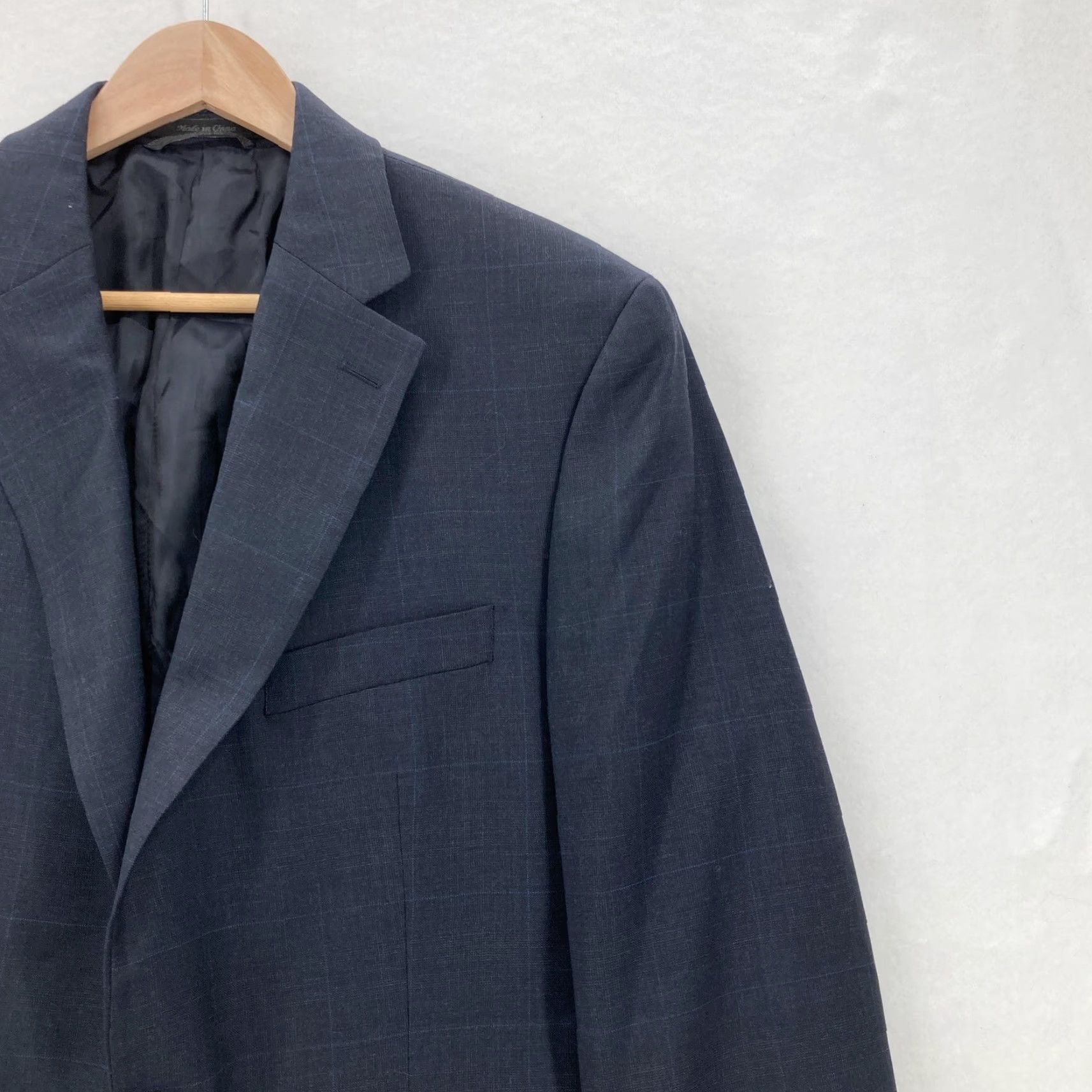 Ralph Lauren Lauren Ralph Lauren Blazer Mens 40R Gray Windowpane Wool Two Button Sport Coat Size 40R - 2 Thumbnail