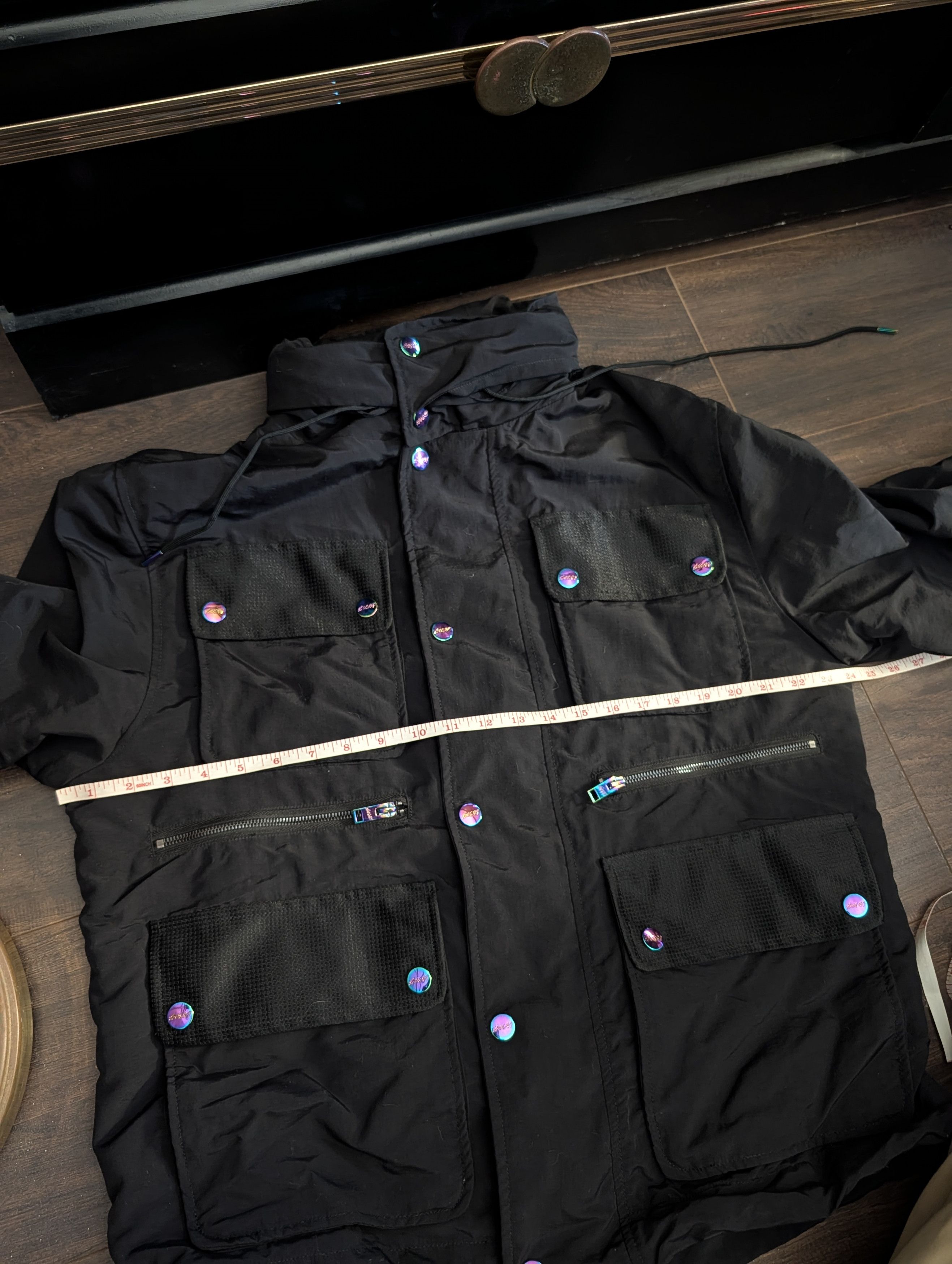 Bossi Sportswear Black Zip-Up Cargo Packable Hood Coat / Jacket Med. Size US M / EU 48-50 / 2 - 19 Thumbnail