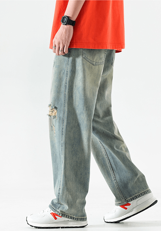 Japanese Brand American retro trend washed distressed street ripped jeans Size US 32 / EU 48 - 6 Thumbnail