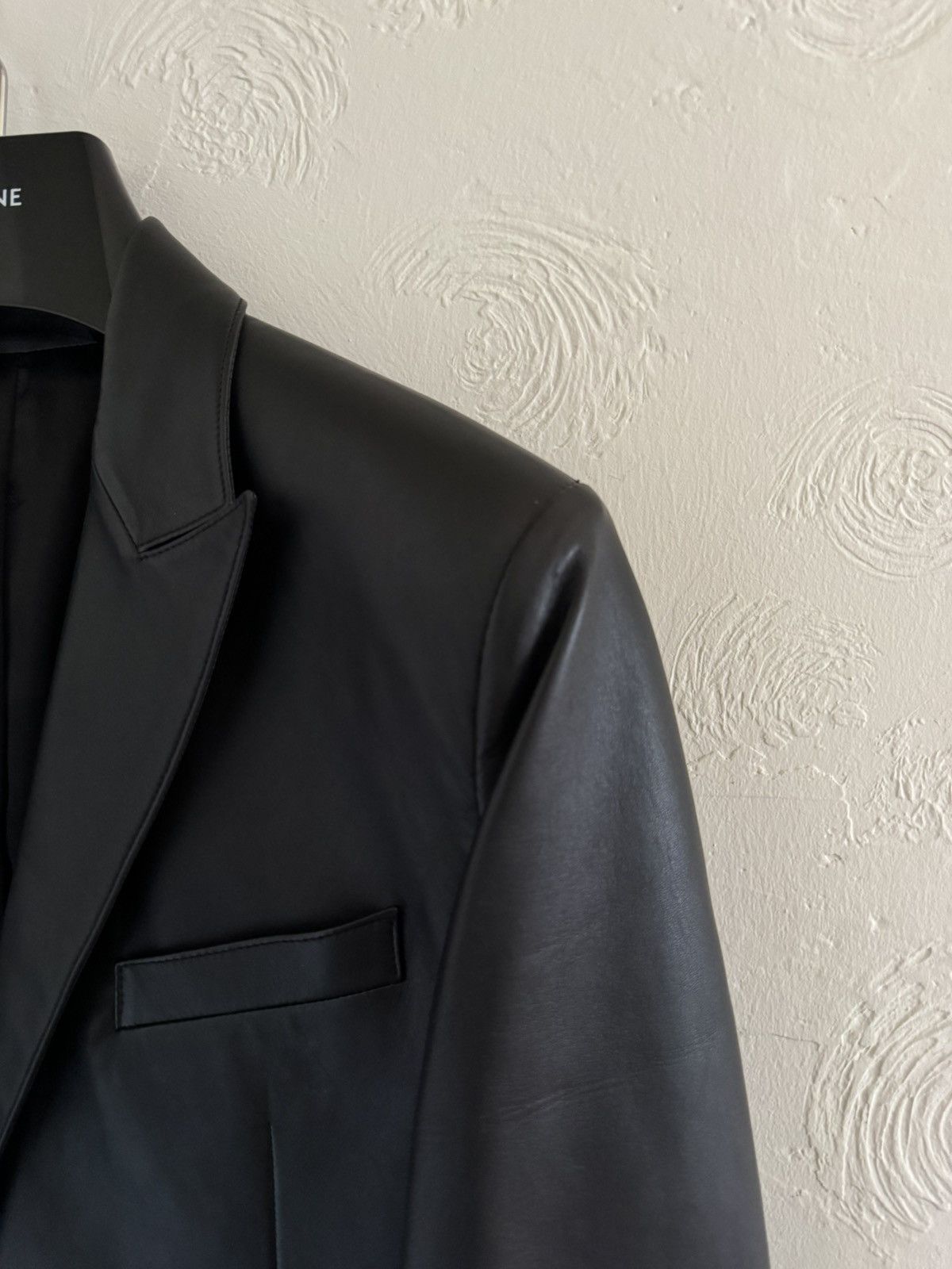 Celine × Hedi Slimane Celine SS19 Black Lambskin Rectangle Jacket Size 34R - 5 Thumbnail