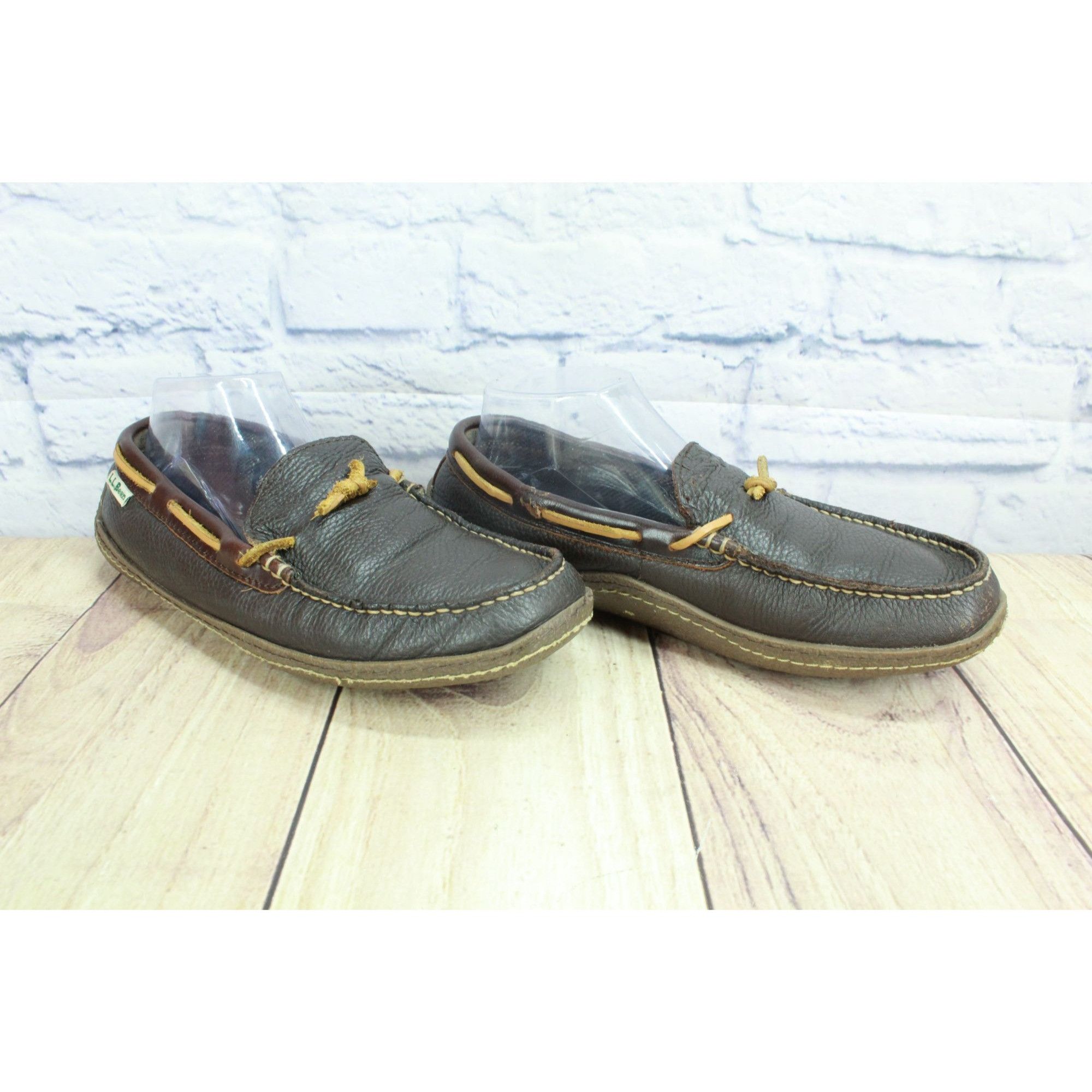 L.L. Bean LL Bean Flannel Lined Handsewn Leather Slippers Men’s Size US 8 / EU 41 - 3 Thumbnail
