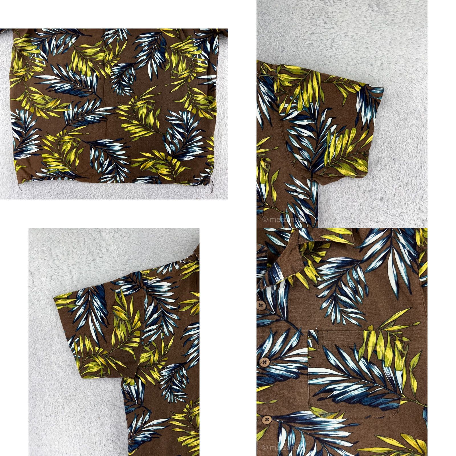 Vintage VINTAGE Milana Bay Shirt Men Medium Brown Palm Leaf Print Button Up Hawaiian Rayon Blend Size US M / EU 48-50 / 2 - 8 Thumbnail