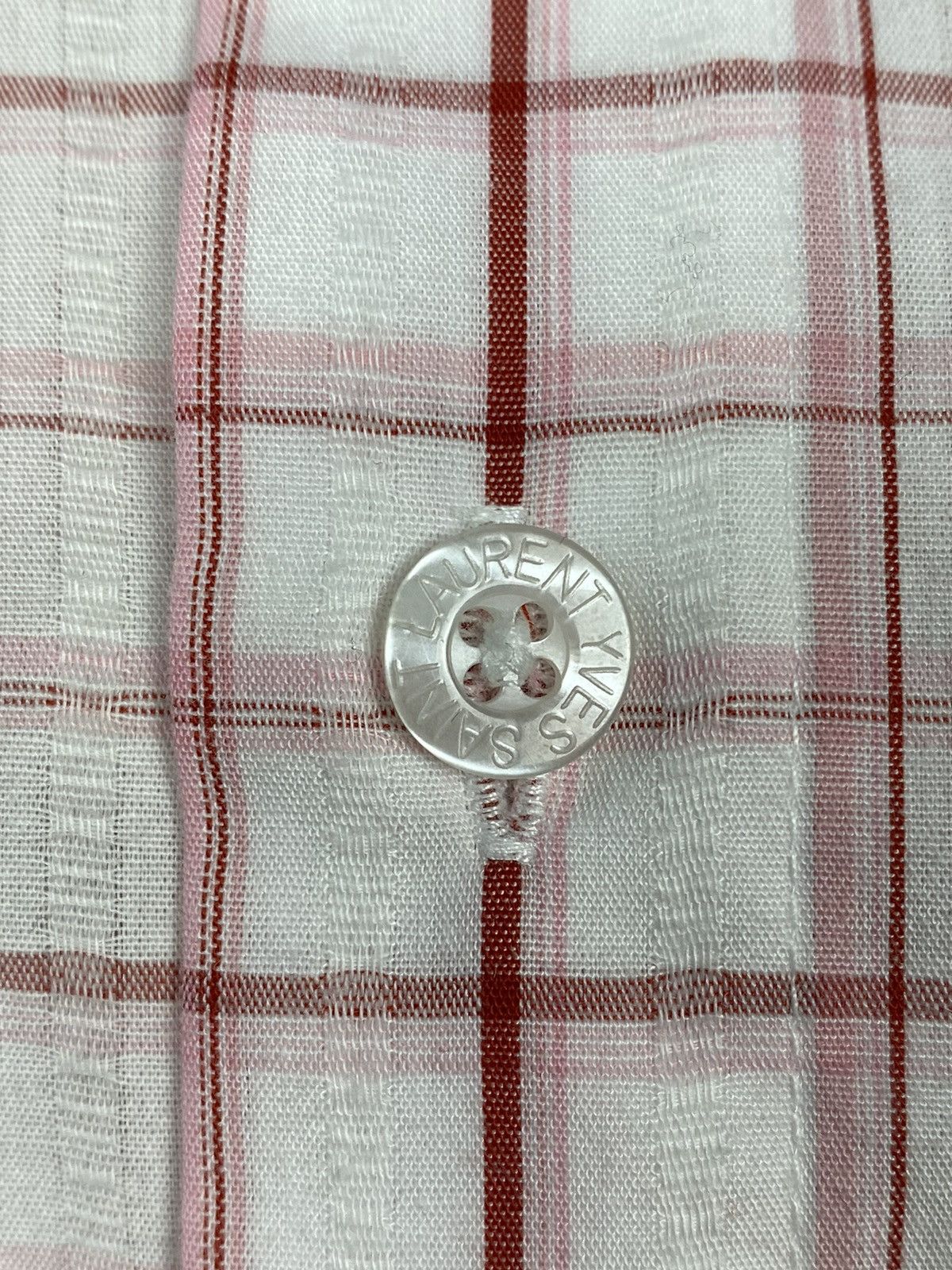 Vintage Yves Saint Laurent Pink Checkered Button Up Shirt