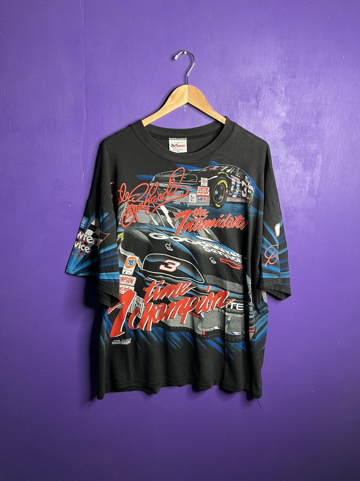NASCAR × Vintage Vintage 1996 Dale Earnhardt intimidator AOP t-shirt Size US XXL / EU 58 / 5 - 1 Thumbnail