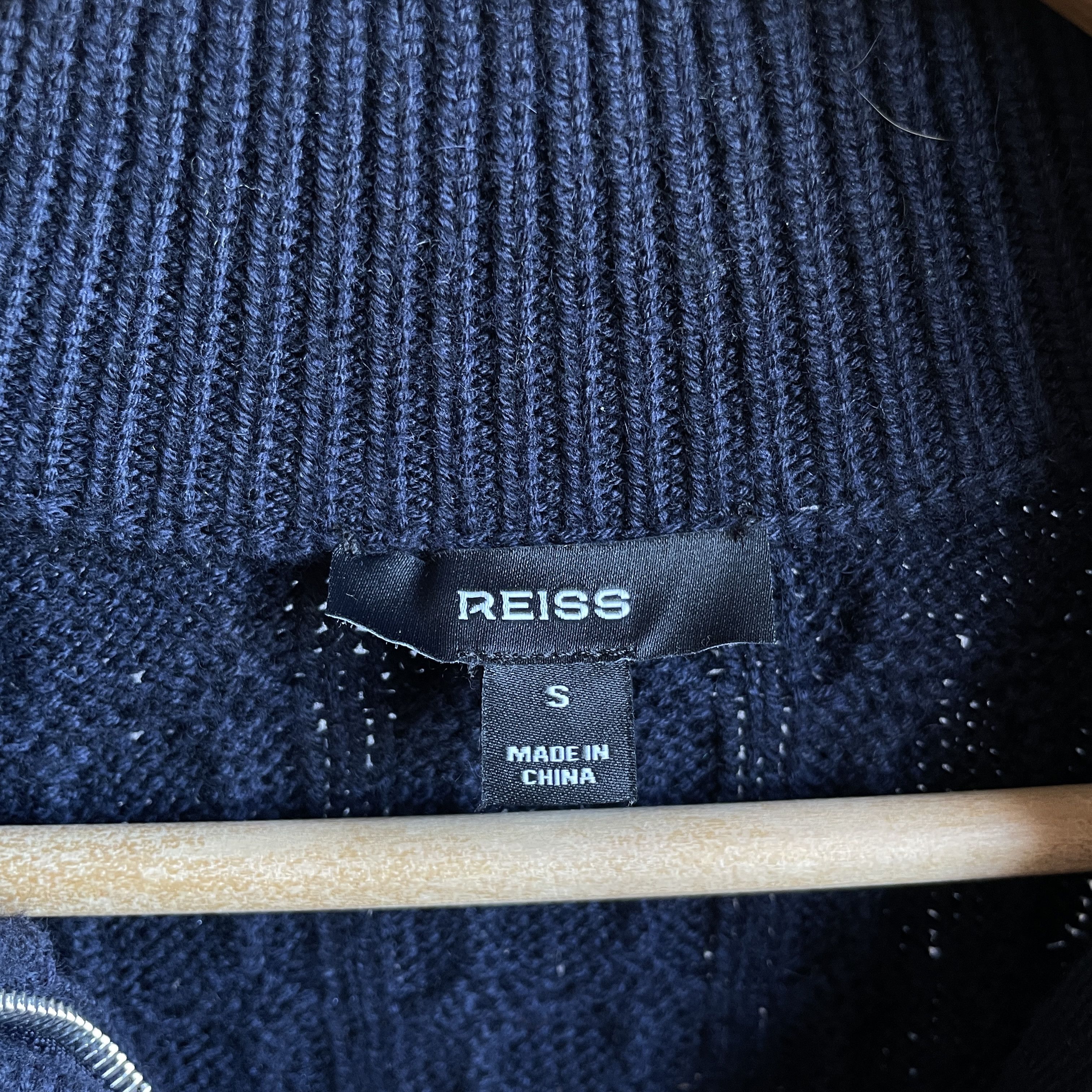 Reiss Reiss Tamworth 1/4 Zip Cable Knit Viscose Blend Sweater Size US S / EU 44-46 / 1 - 5 Thumbnail