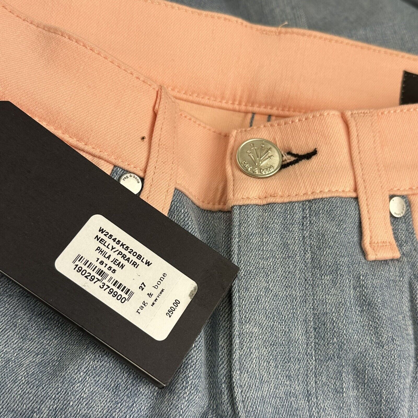 Rag & Bone Rag & Bone Nelly Prairi 18155 Pink Blue Cotton Jeans Size 27 Size 27" / US 4 / IT 40 - 5 Thumbnail