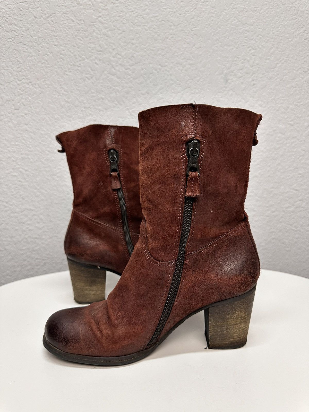 A.S.98 Lavorazione Artigiana Red Suede Leather Boots Women’s 37 Size US 7 / IT 37 - 6 Thumbnail