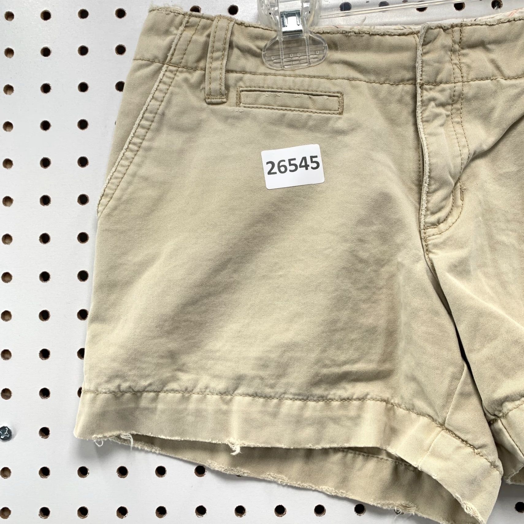 Old Navy Old Navy Khaki Shorts Womens Size 2 Fits 28x4 Rear Flap Pockets Shirt (Beige) Size 26" / US 2 / IT 38 - 2 Thumbnail