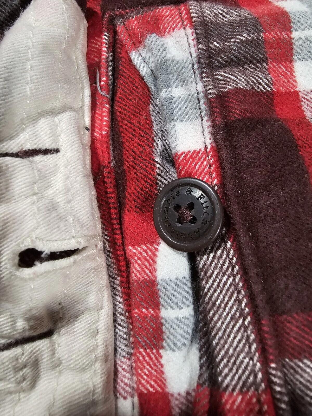 Abercrombie & Fitch Abercrombie Fitch L Red Flannel Pants Button Fly THICK HEAVY Size US 34 / EU 50 - 9 Thumbnail