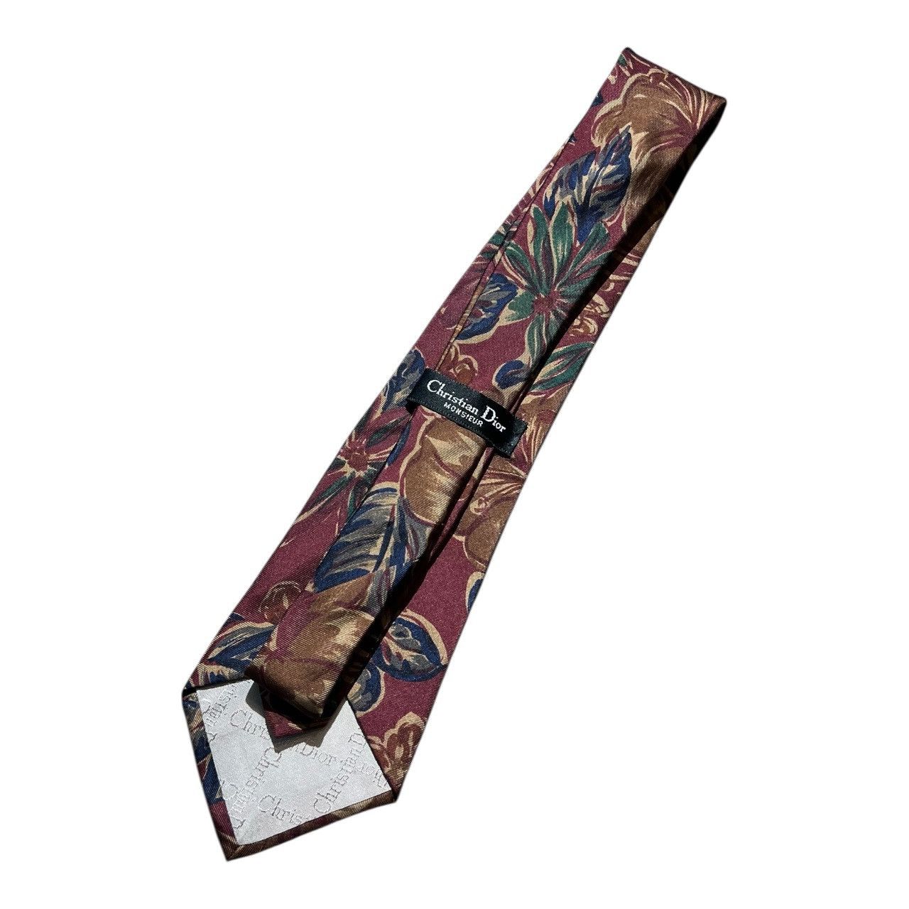 Christian Dior Monsieur Vintage Christian Dior Necktie Floral Patter Silk Size ONE SIZE - 2 Thumbnail