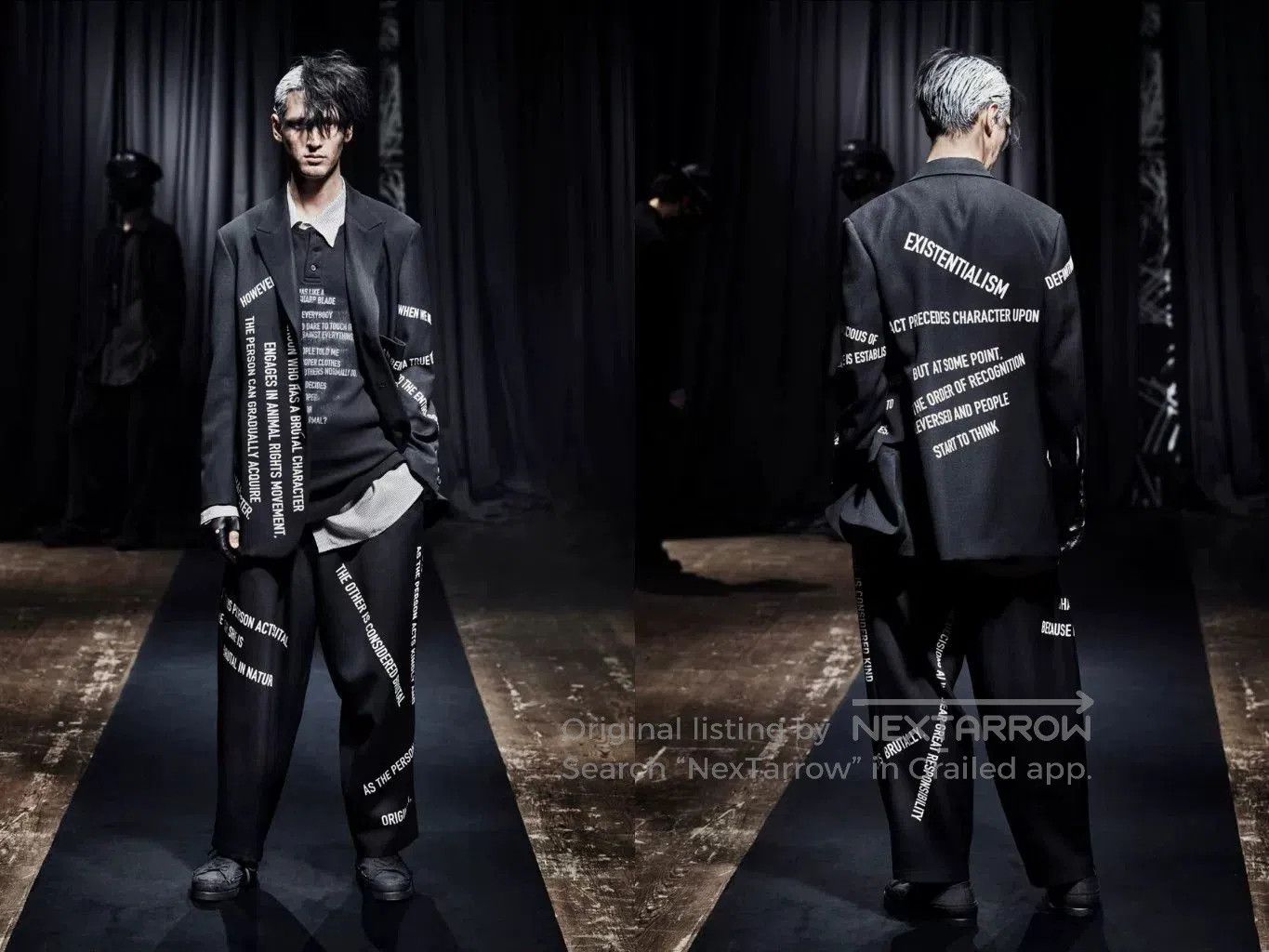 Yohji Yamamoto Yohji Yamamoto Black Suit with Statements. Size US S / EU 44-46 / 1 - 3 Thumbnail