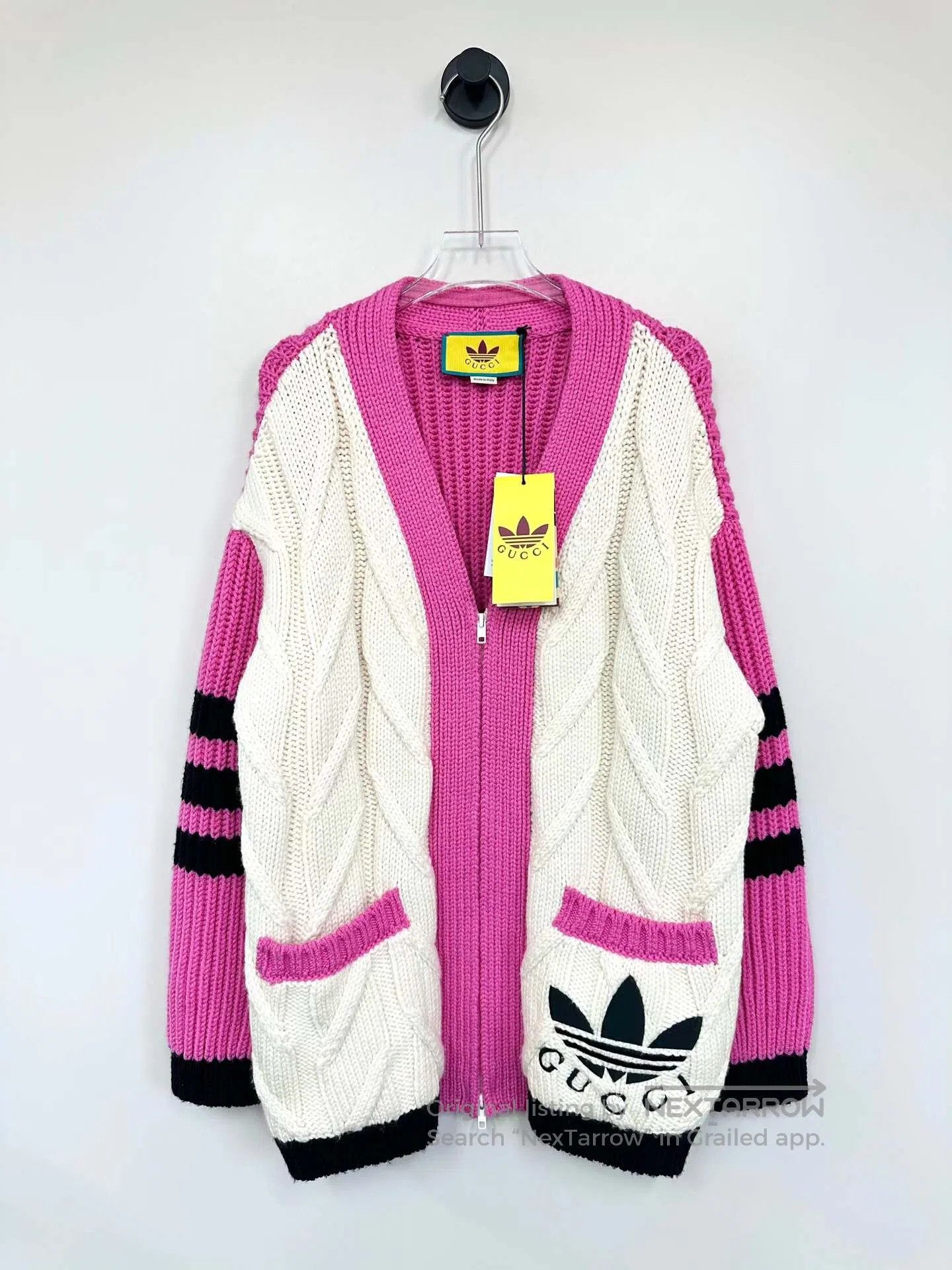 Gucci Guicci Color-block Logo Letter Embroidered V-neck Knit Zip Size US S / EU 44-46 / 1 - 1 Thumbnail