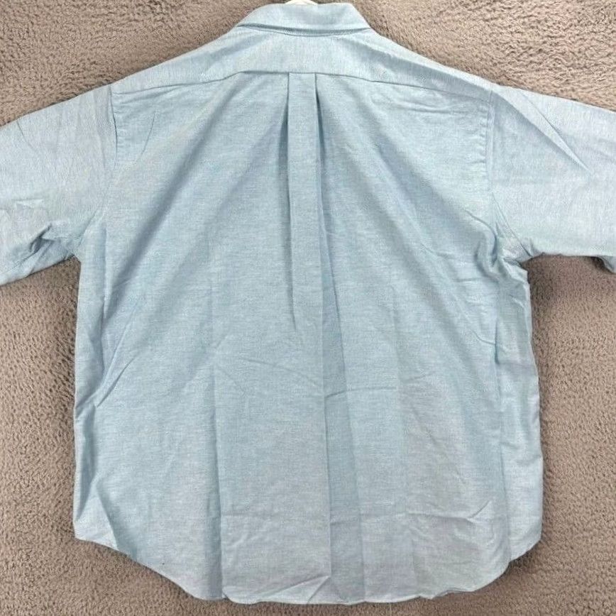 Van Heusen Van Heusen Dress Shirt Men 18 Blue Short Sleeve Pocket Button-Down Collared Casual Business Size 48R - 2 Thumbnail