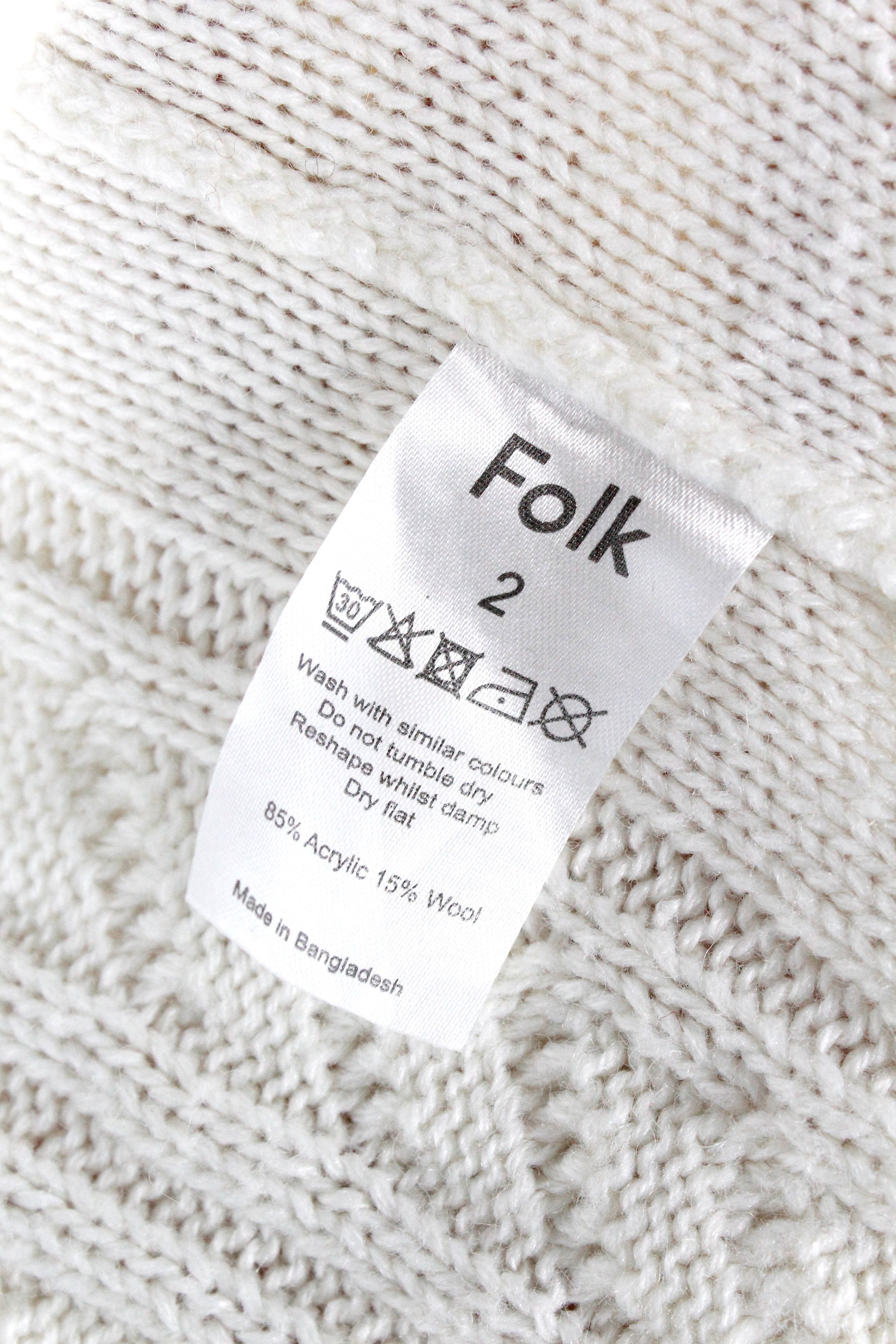 Folk Folk White Warm Knit Turtleneck Sweater Size US S / EU 44-46 / 1 - 7 Thumbnail