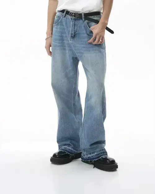 Jean Distressed Hem Washed Jeans Size US 30 / EU 46 - 1 Thumbnail