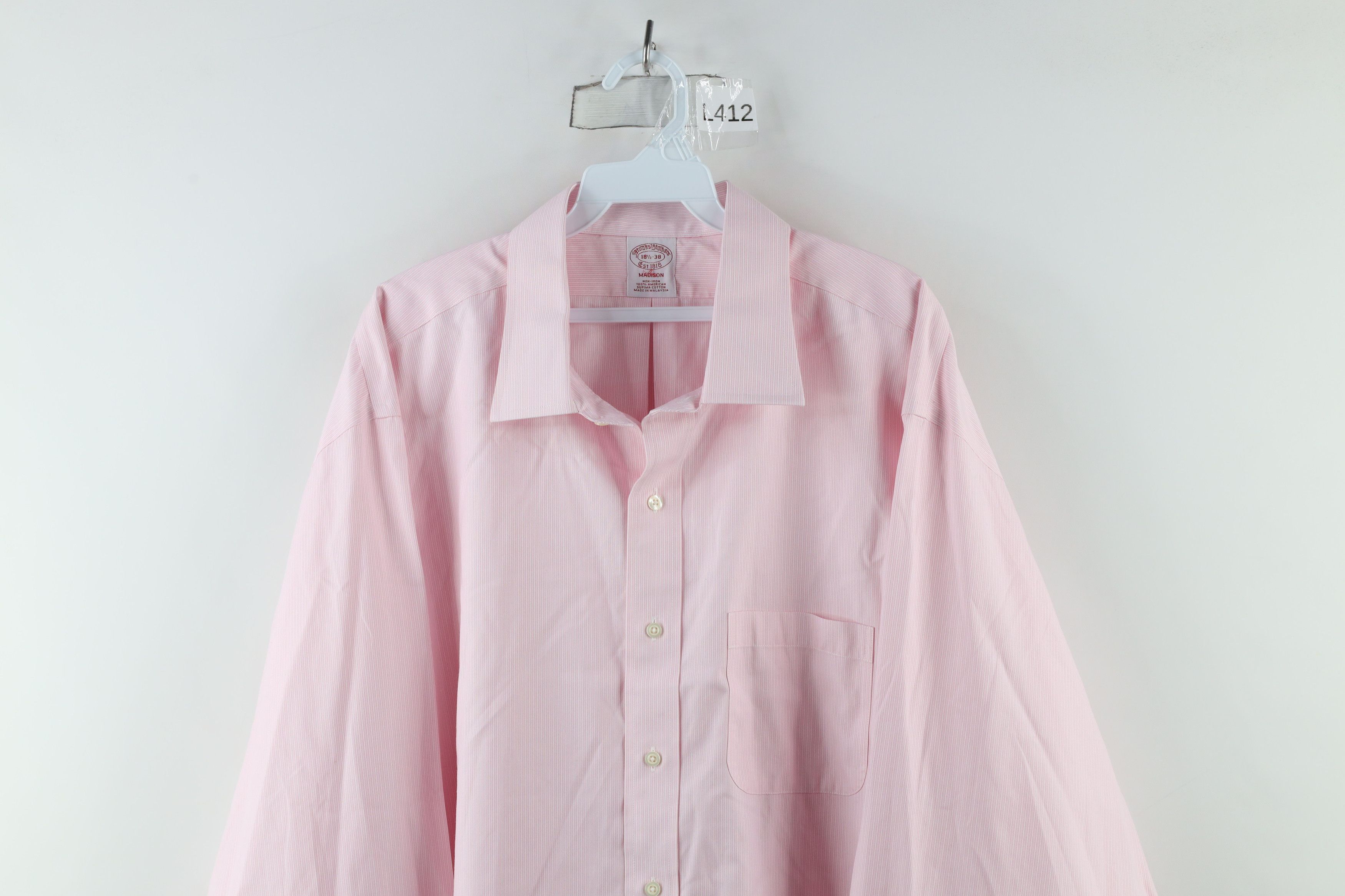Brooks Brothers × Vintage Vintage 90s Brooks Brothers Collared Button Shirt Pink Size US L / EU 52-54 / 3 - 2 Thumbnail