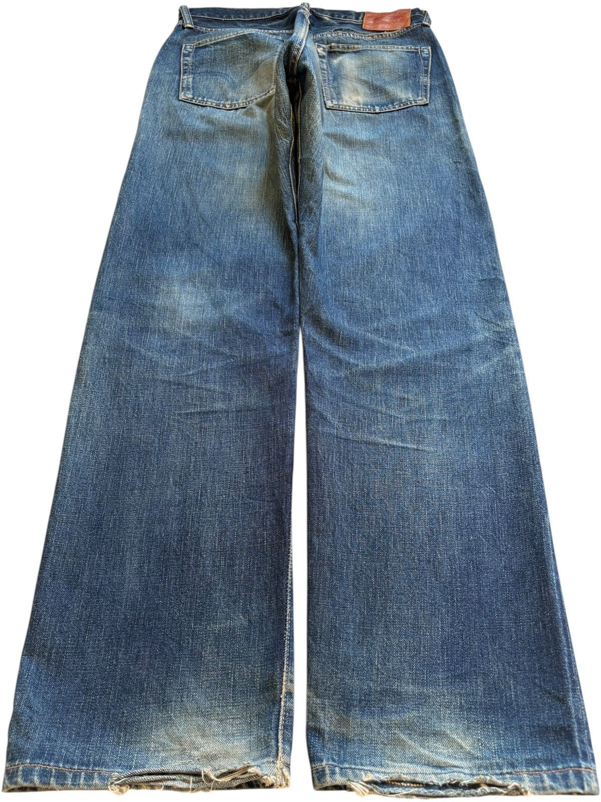Full Count & Co. Vintage Full Count Selvedge Mud Wash Distressed Loose Jeans Size US 30 / EU 46 - 3 Thumbnail