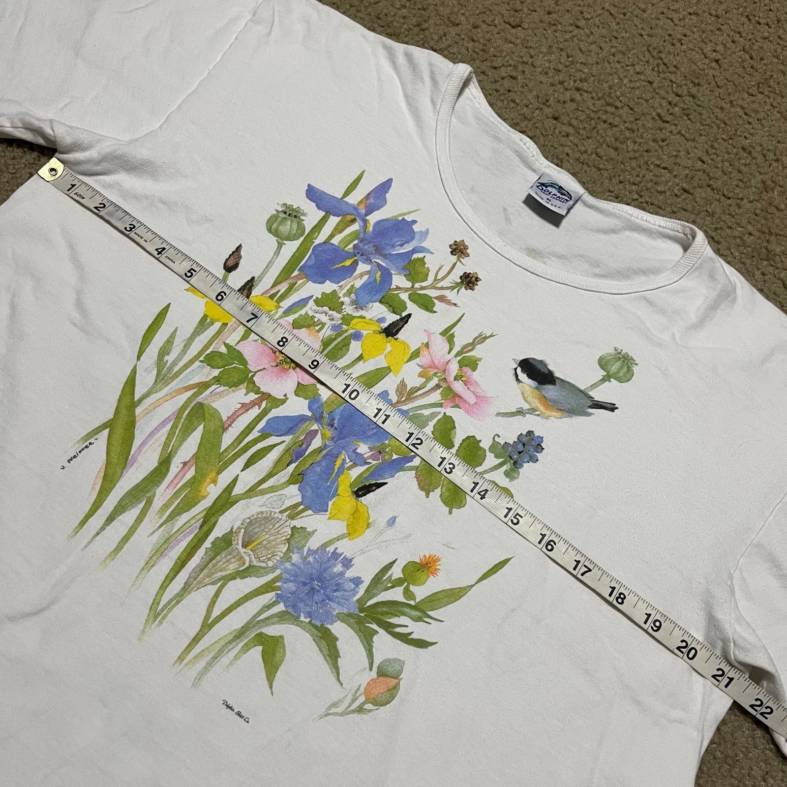 Other Vintage 90s Floral Flower Bird Nature Tee XL Size XL / US 12-14 / IT 48-50 - 7 Thumbnail