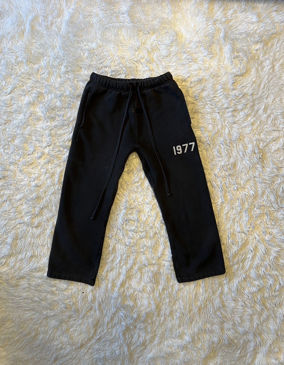 image of Essentials Relaxed ‘1977’ Lounge Pants in Black Iron, Men's (Size 26)