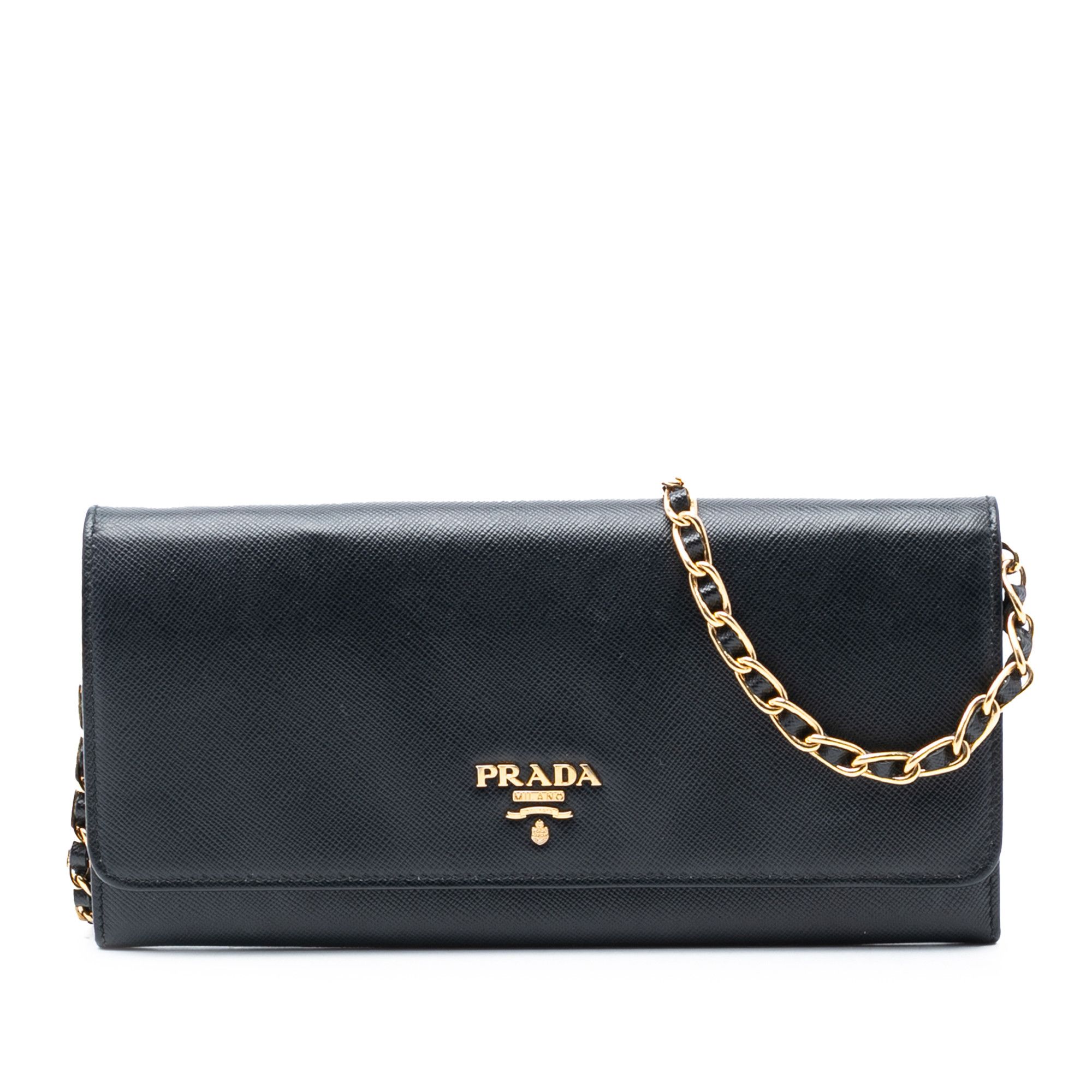 Prada Prada Saffiano Lux Wallet On Chain Size ONE SIZE - 1 Thumbnail