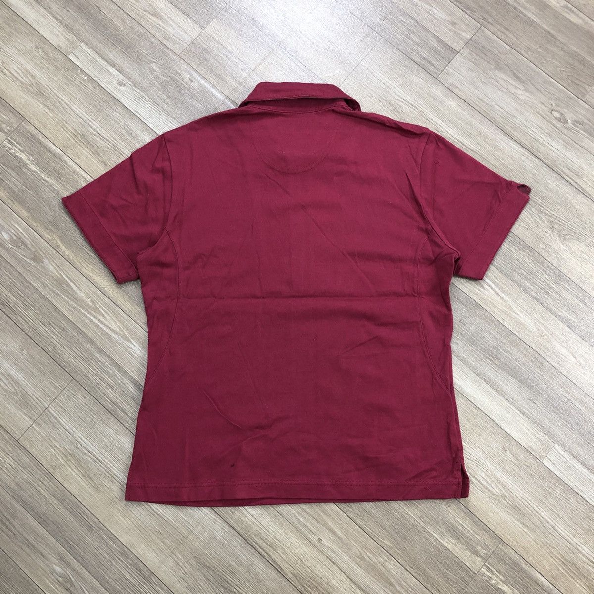 Vintage Burberry Golf Half Zip Maroon Polo Shirt Women
